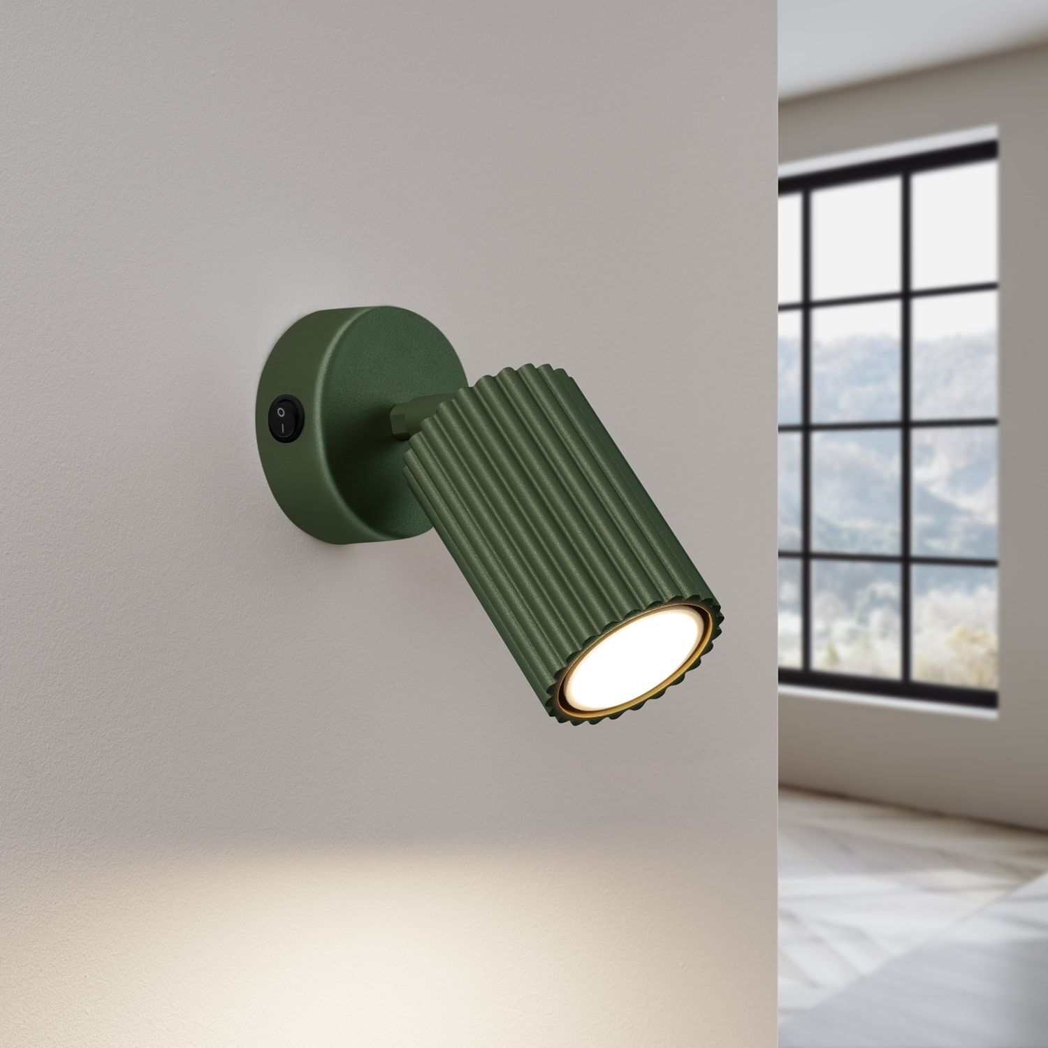 Spot mural Moderne GU10 L : 8 cm petit orientable Vert Aluminium