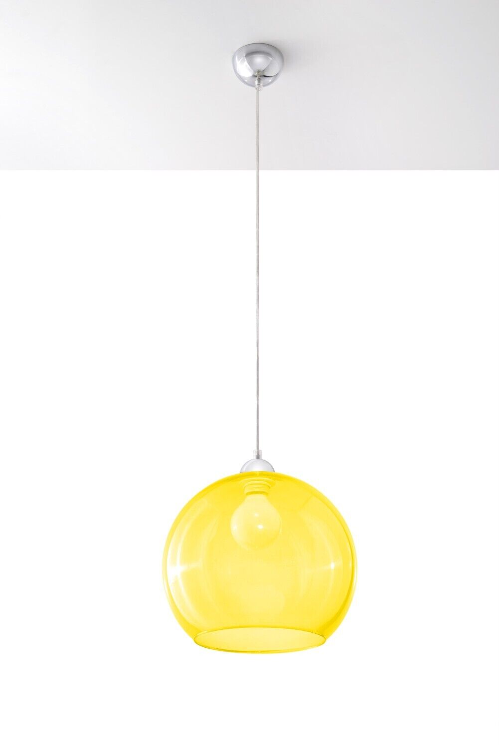 Suspension Boule Abat-jour Verre Jaune E27 BILBAO