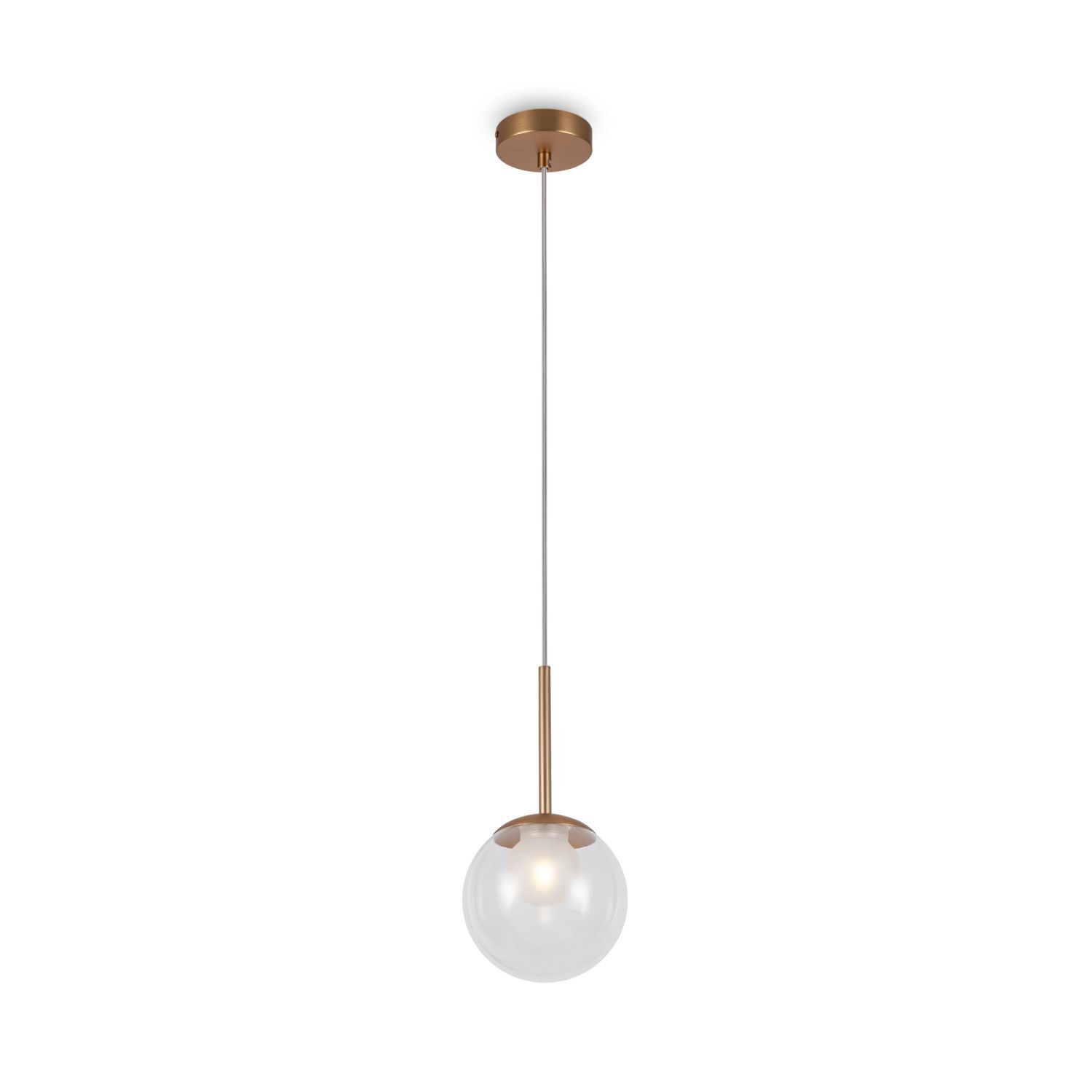 Lampe à suspendre métal verre D : 15 cm rond H : max. 334 cm G9