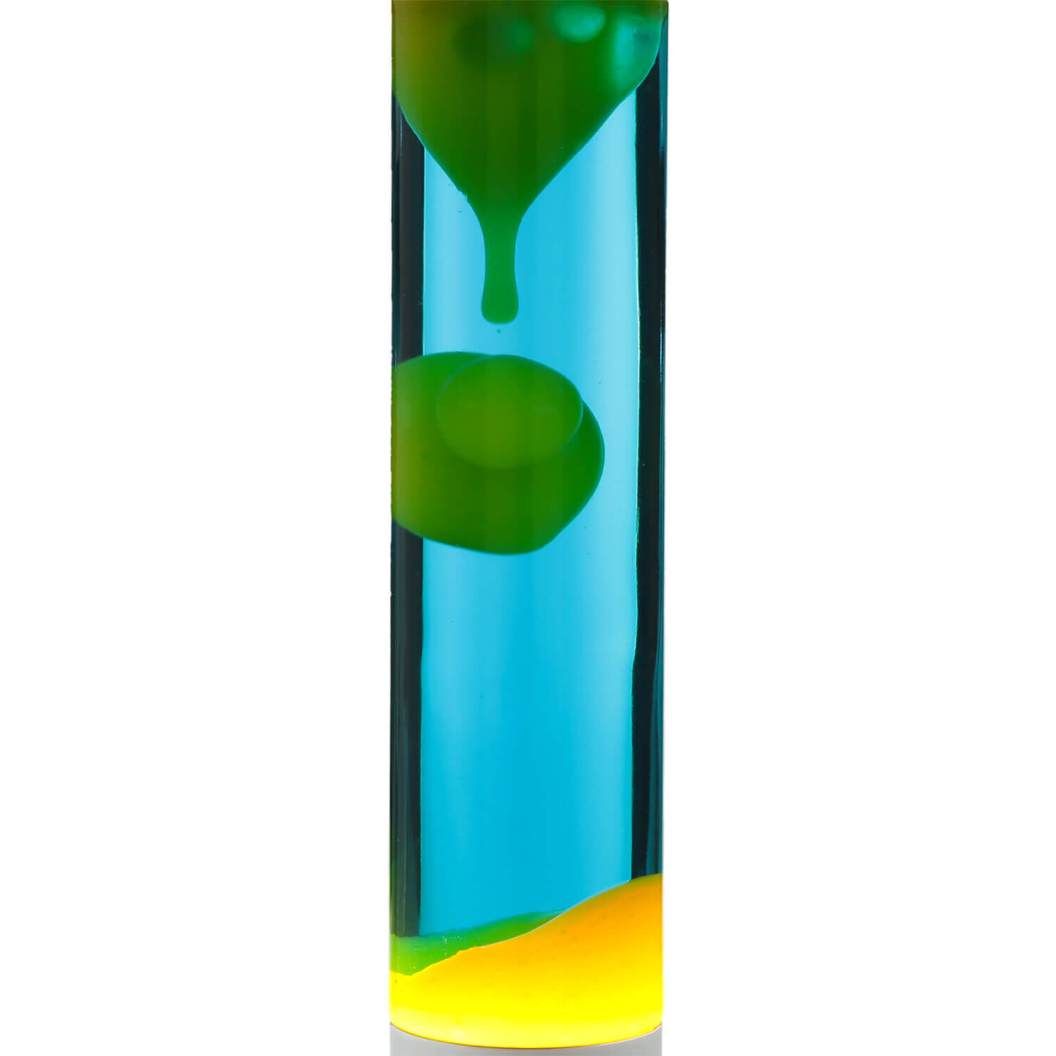 Lampe à lave YVONNE Bleu Jaune coloré H:38cm Flasche, Glas, Töpferei, Vase