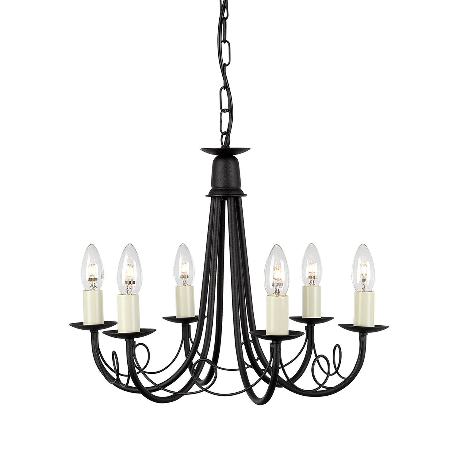 Lustre GOTICA 5 noir raccourcissable 6-flmg Lampe