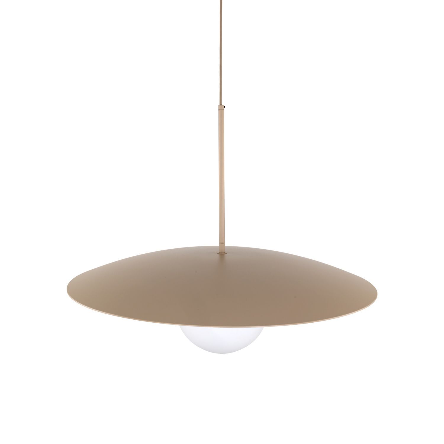 Lampe à suspendre Abat-jour en verre Métal rond Ø65 cm E27 Gris sable
