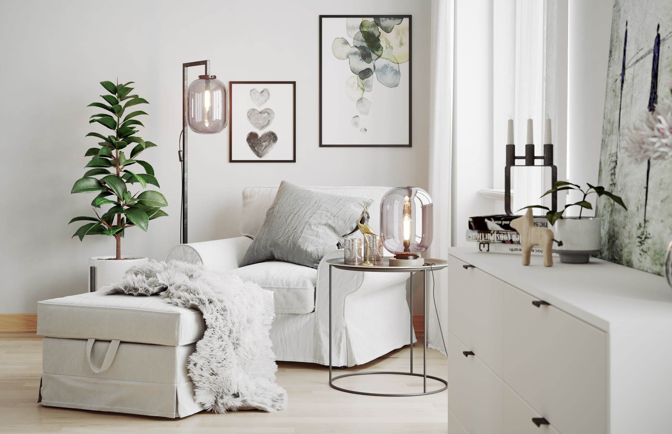 Tischlampe Marmor Metall Rauchglas 34 cm Grau E27 wohnzimmer, sofa, tisch, pflanze, lampe