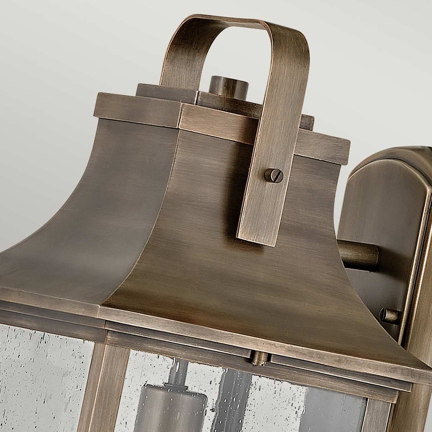 Außenleuchte Wand H: 48,3 cm IP44 E27 in Bronze Alu Regenglas laterns, lantern, metall, messing, Griff