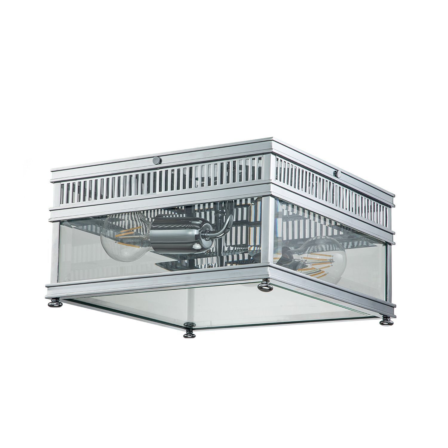 Deckenleuchte außen Messing Glas E27 IP44 30 cm breit Deckenleuchte, Glas, Metall, Lampe, Kastenlampe