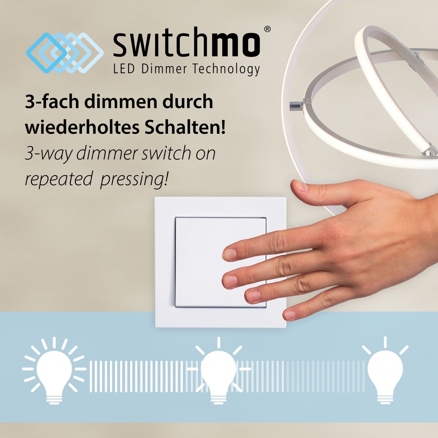 Plafonnier LED Gris Naturel Ø40 cm 3400 lm dimmable