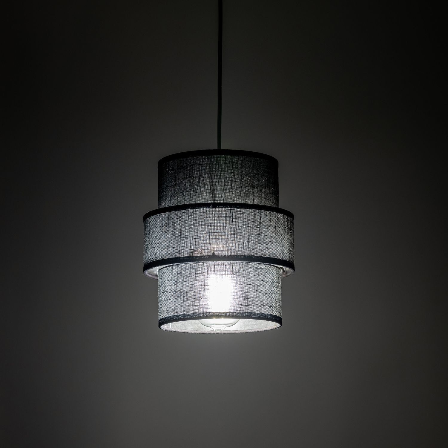 Suspension Noir E27 D : 20 cm ronde Moderne Tissu Lampe, Kronleuchter, Lampenschirm