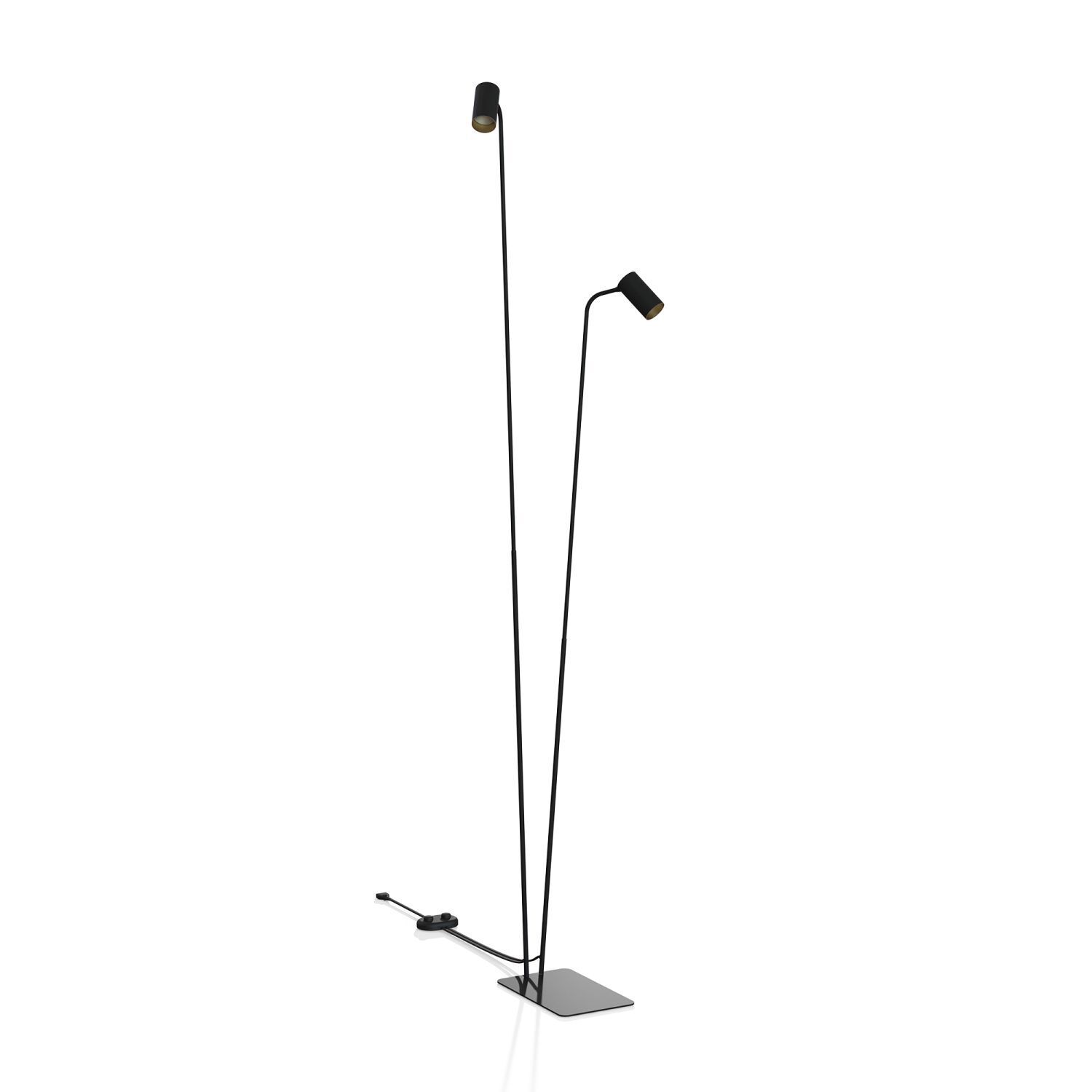 Lampadaire à 2 flammes 212-216 cm GU10 en noir or