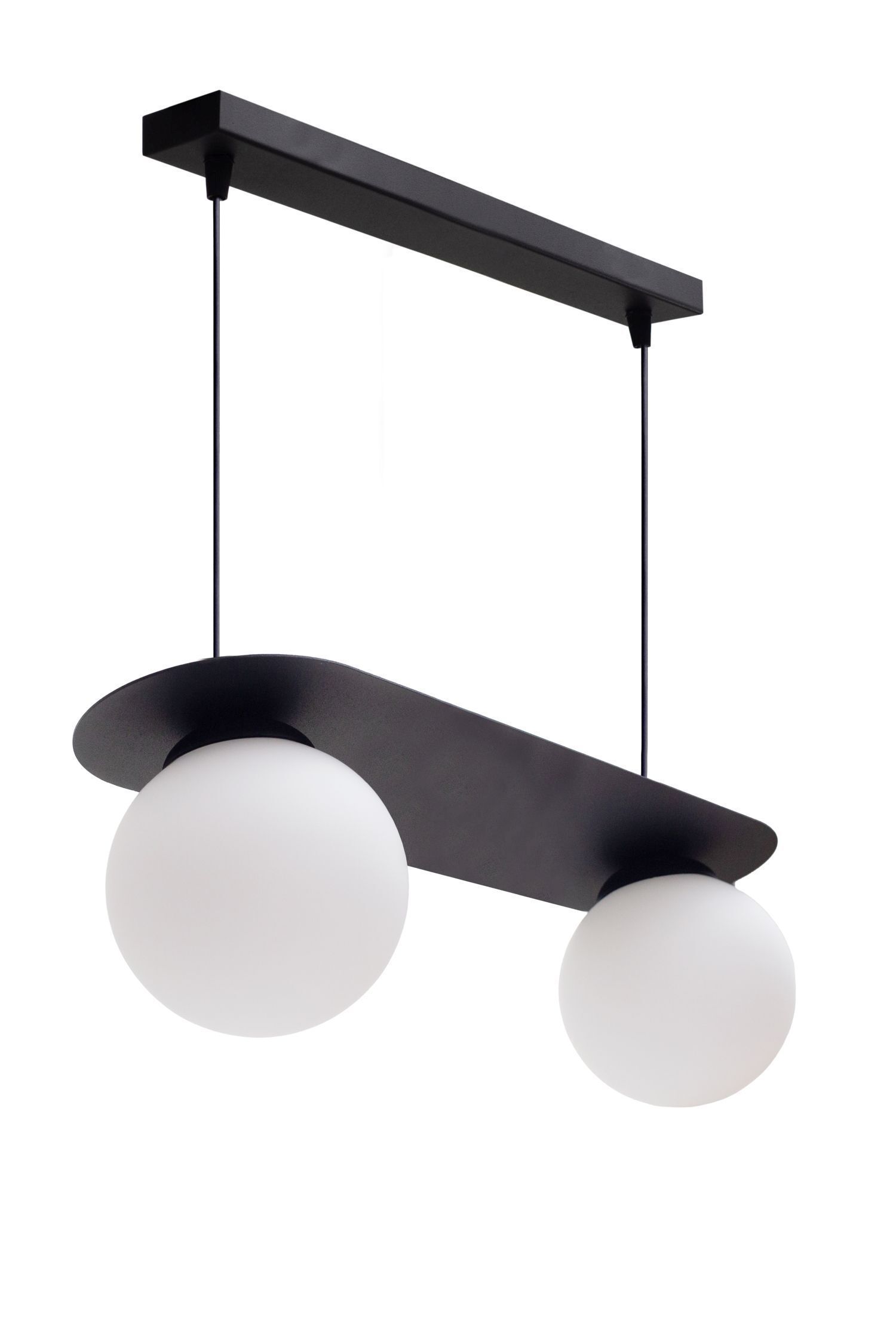Blendarme Suspension Boules de verre E27 2-flmg Noir