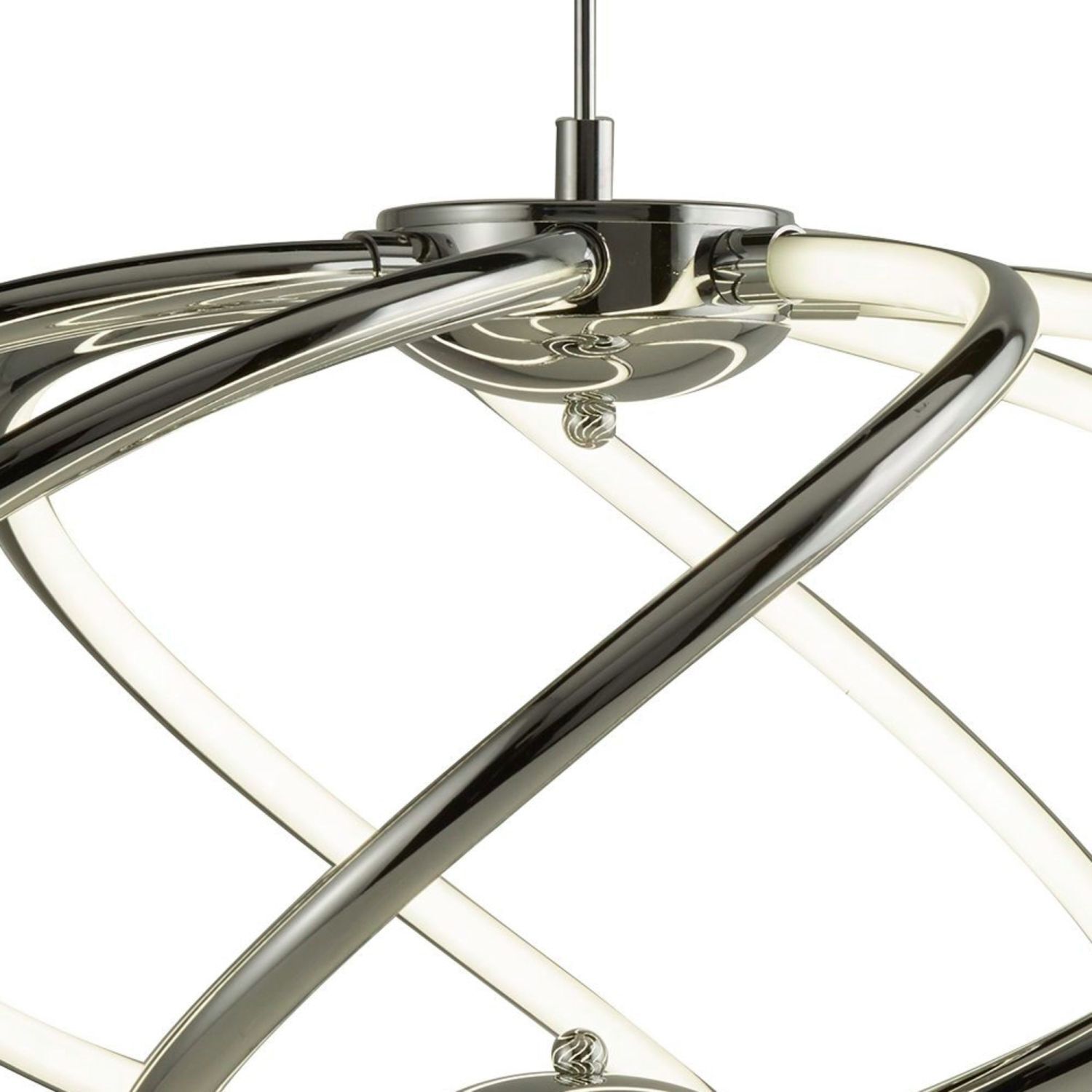 LED Lampe à suspendre métal D : 51 cm Chrome Blanc 3000 K 2417 lm