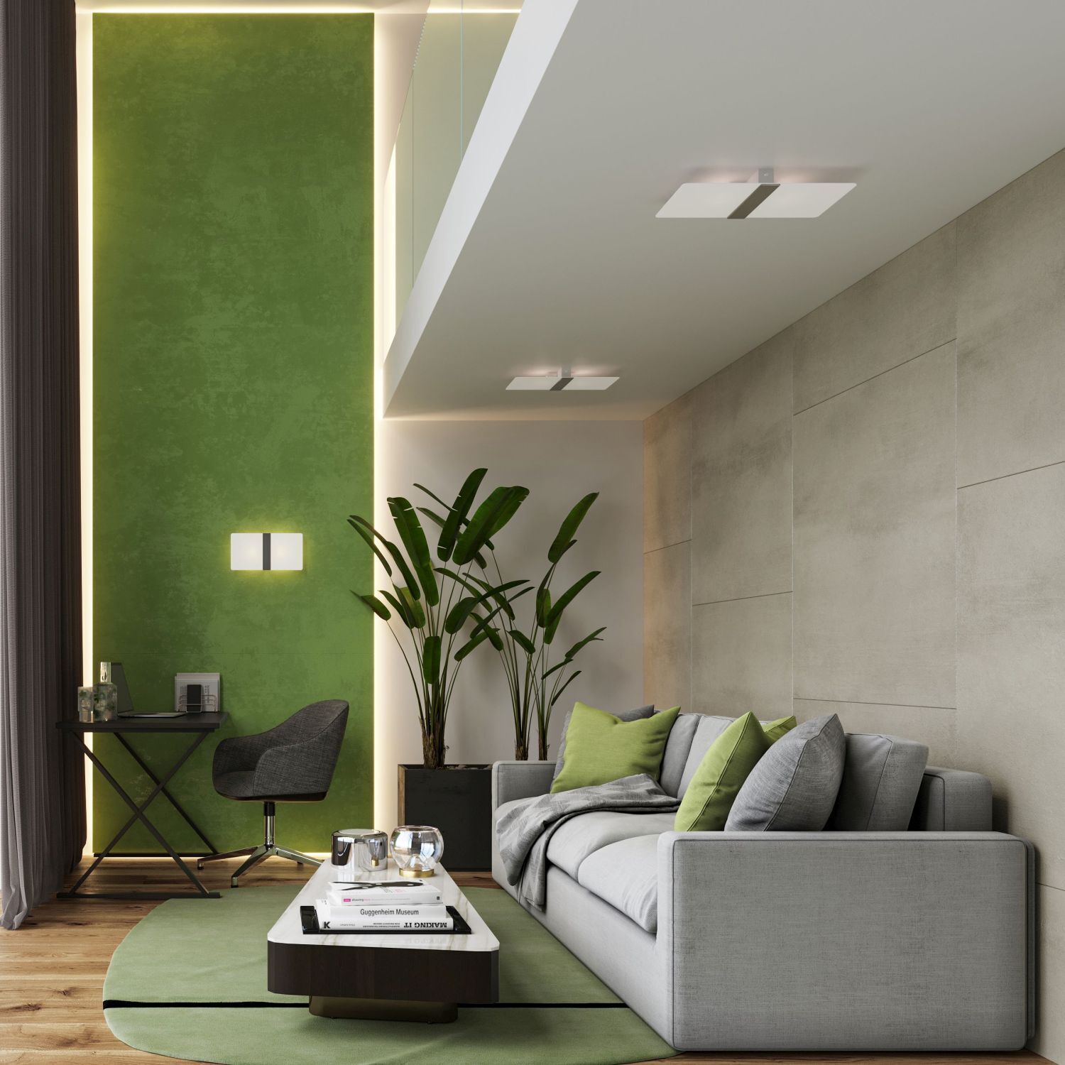 Plafonnier blanc chrome verre métal faible éblouissement plat