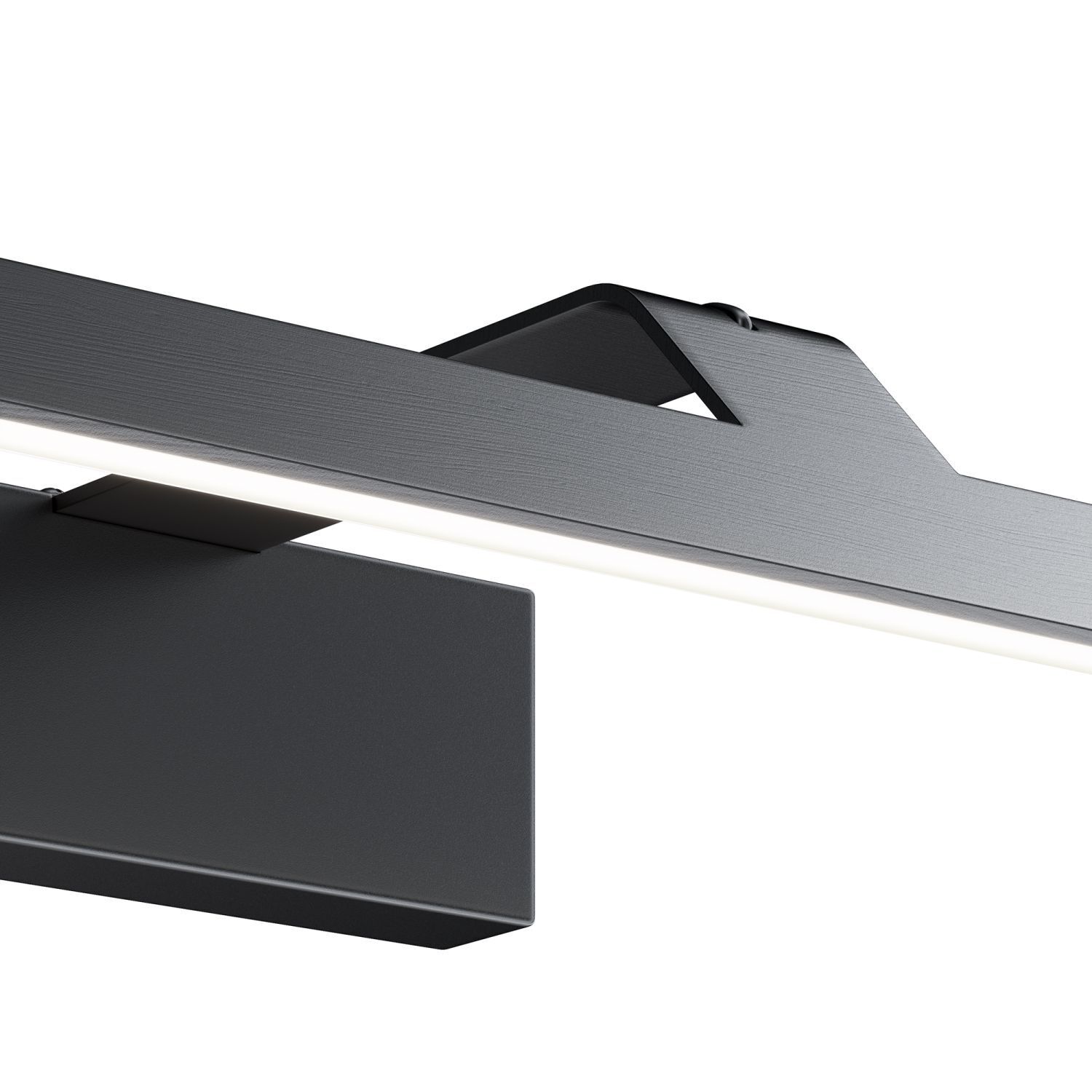 Lampe de miroir métal LED L : 52 cm noir allongé