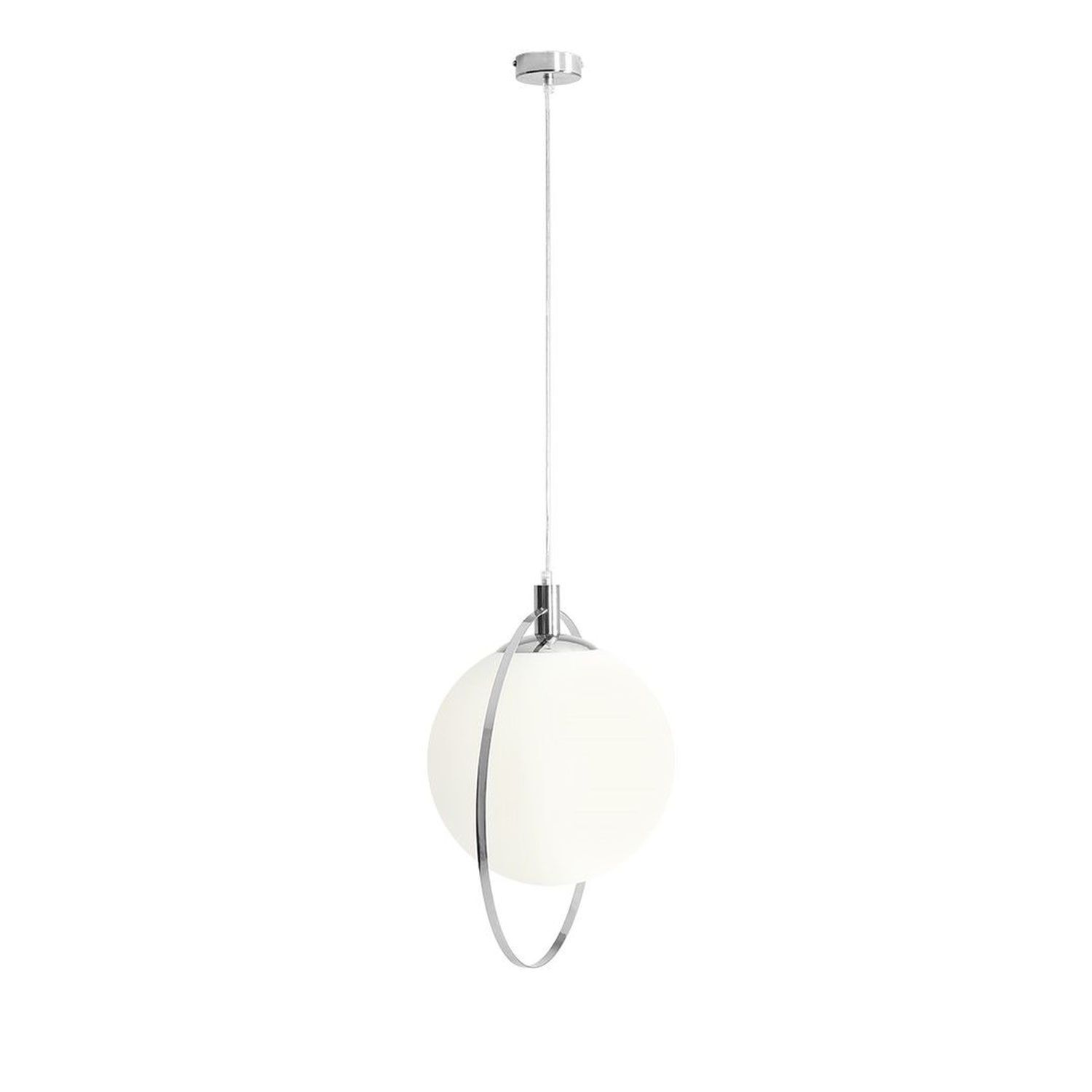 Lampe à suspendre moderne verre sphère métal anneau E27 faible éblouissement