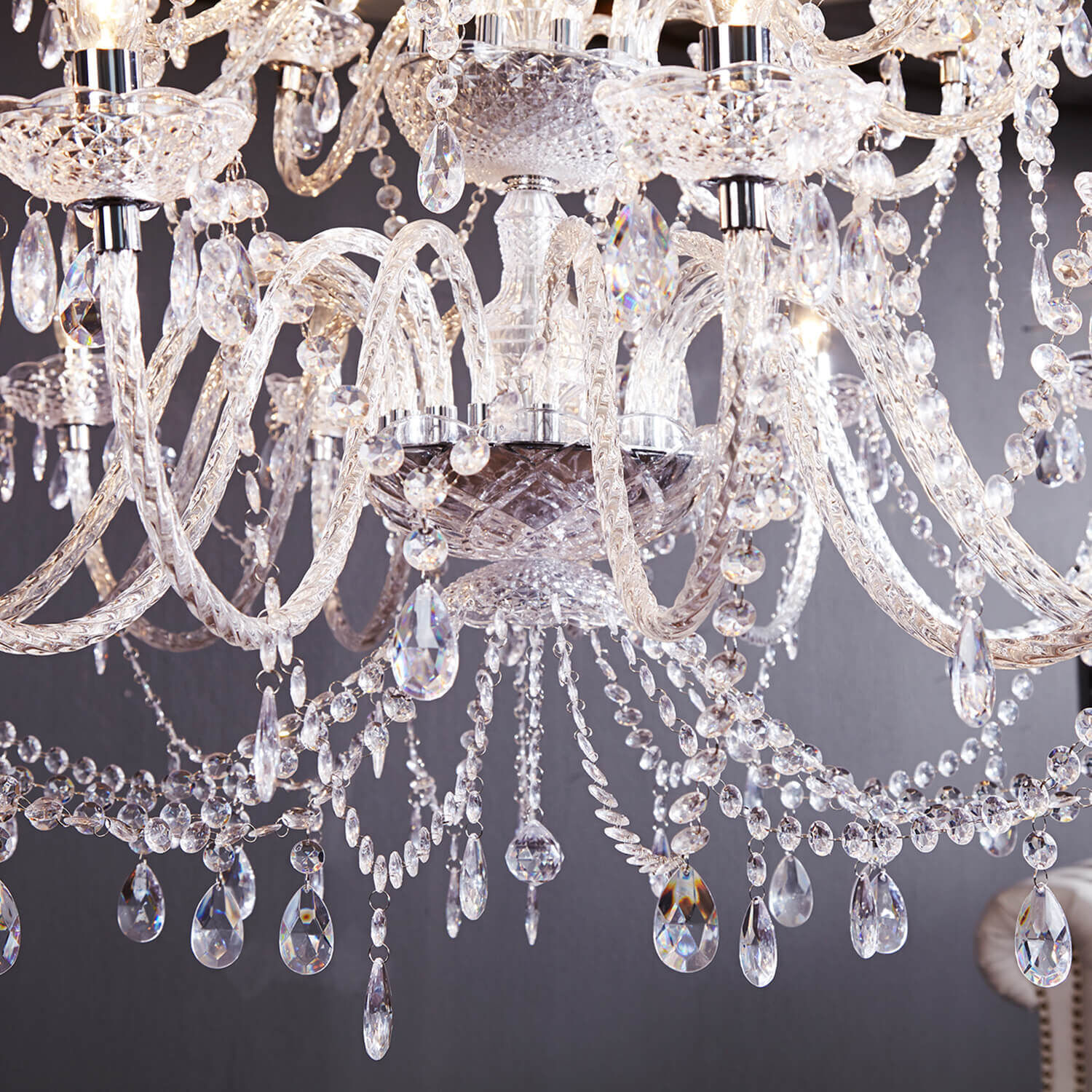 Lampe en cristal Lampe de designer Classique E14 Acrylique Leuchter, Lampe