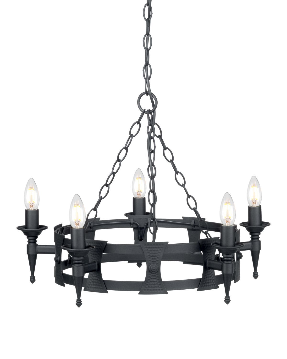 Lustre CAMELOT 7 noir raccourcissable Ø52cm Lampe