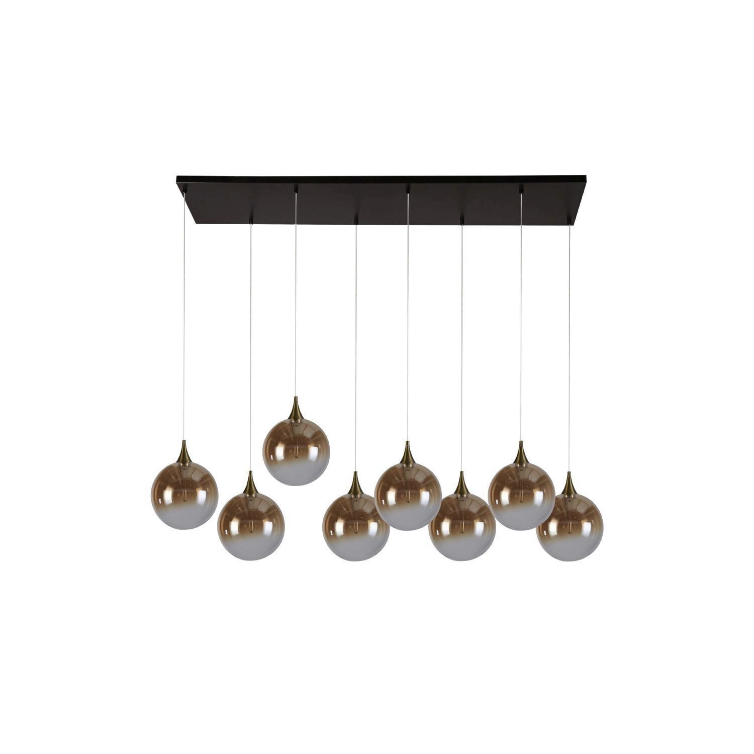 Suspension LED Sphères en verre 107 cm 3000 K 8-flamme