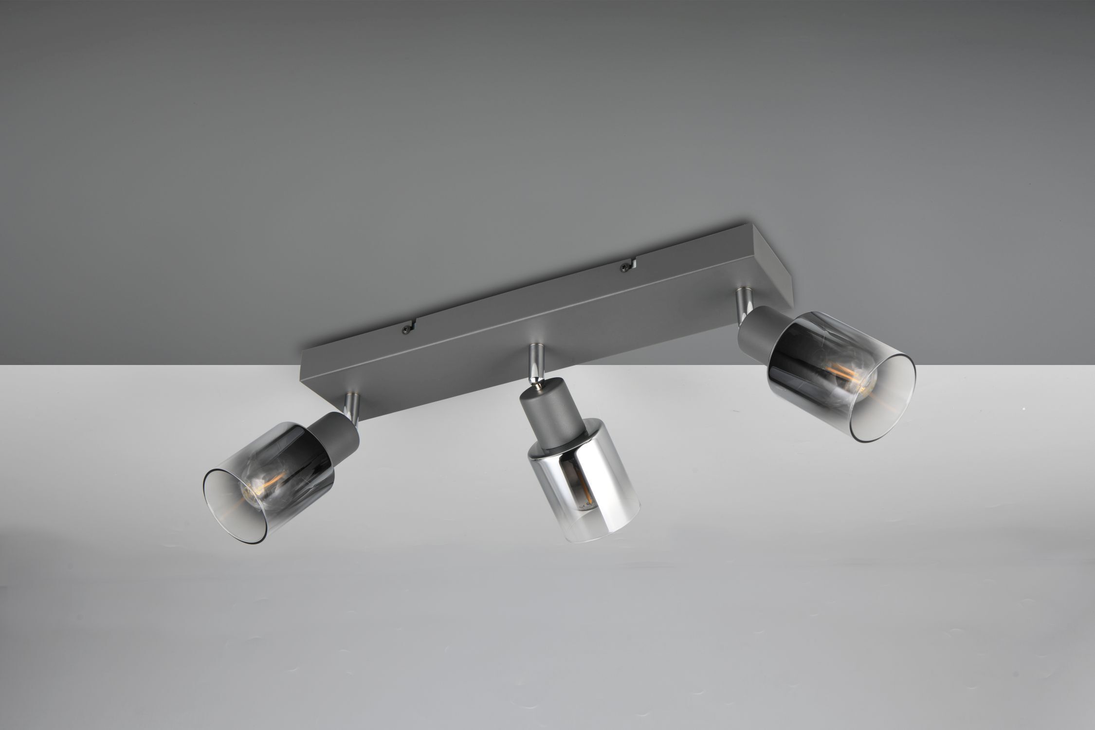 Spot de plafond réglable verre fumé métal E14 3 flammes Beleuchtung, Sinken, Waschbeckenhahn