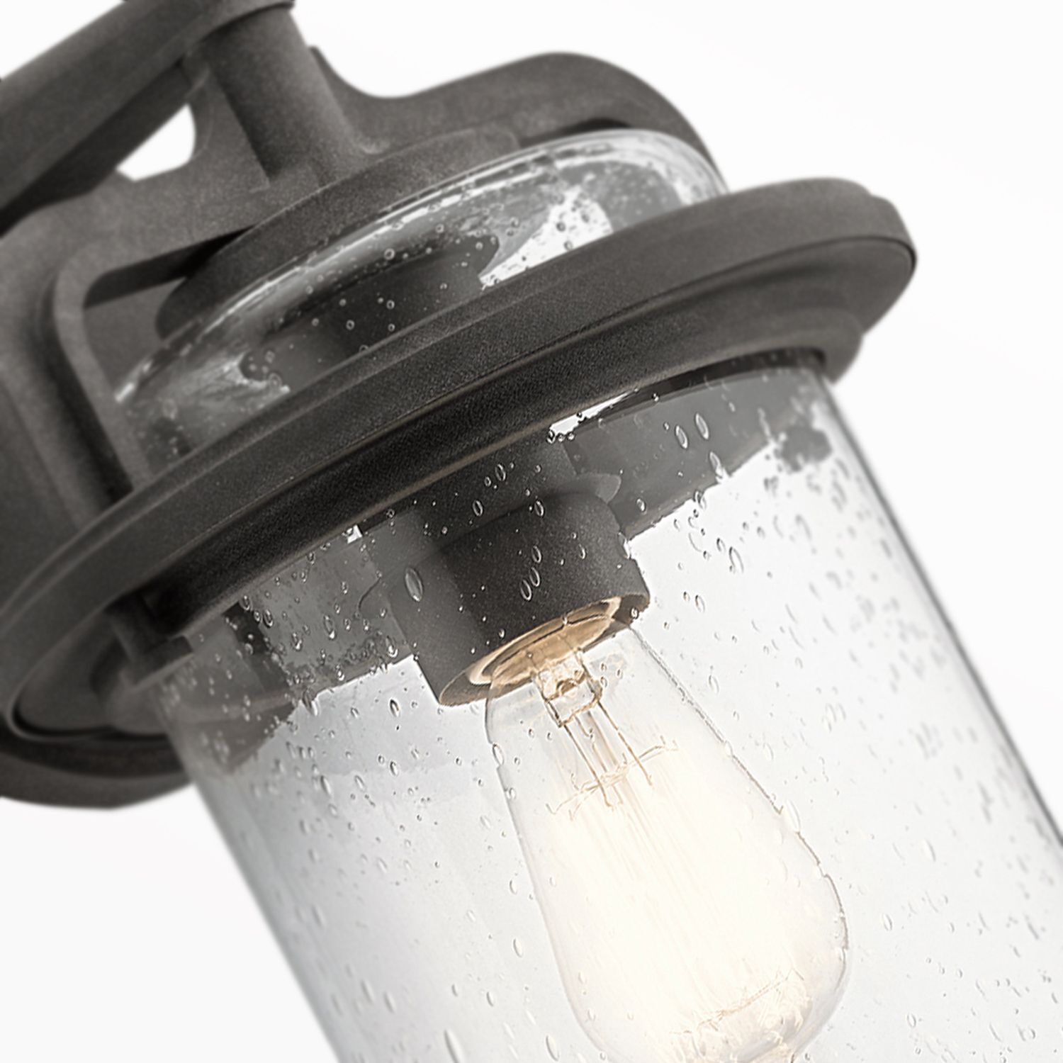 Lampe d'extérieur mur verre aluminium E27 IP44 35,6 cm de haut