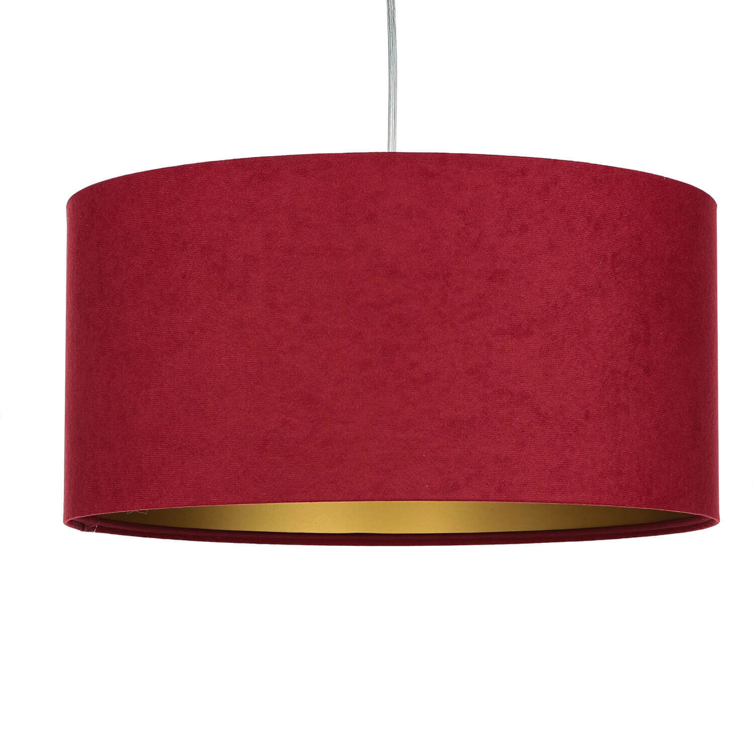 Suspension Tissu Ø40cm Rouge Or Rétro Table à manger Lampe, Lampenschirm