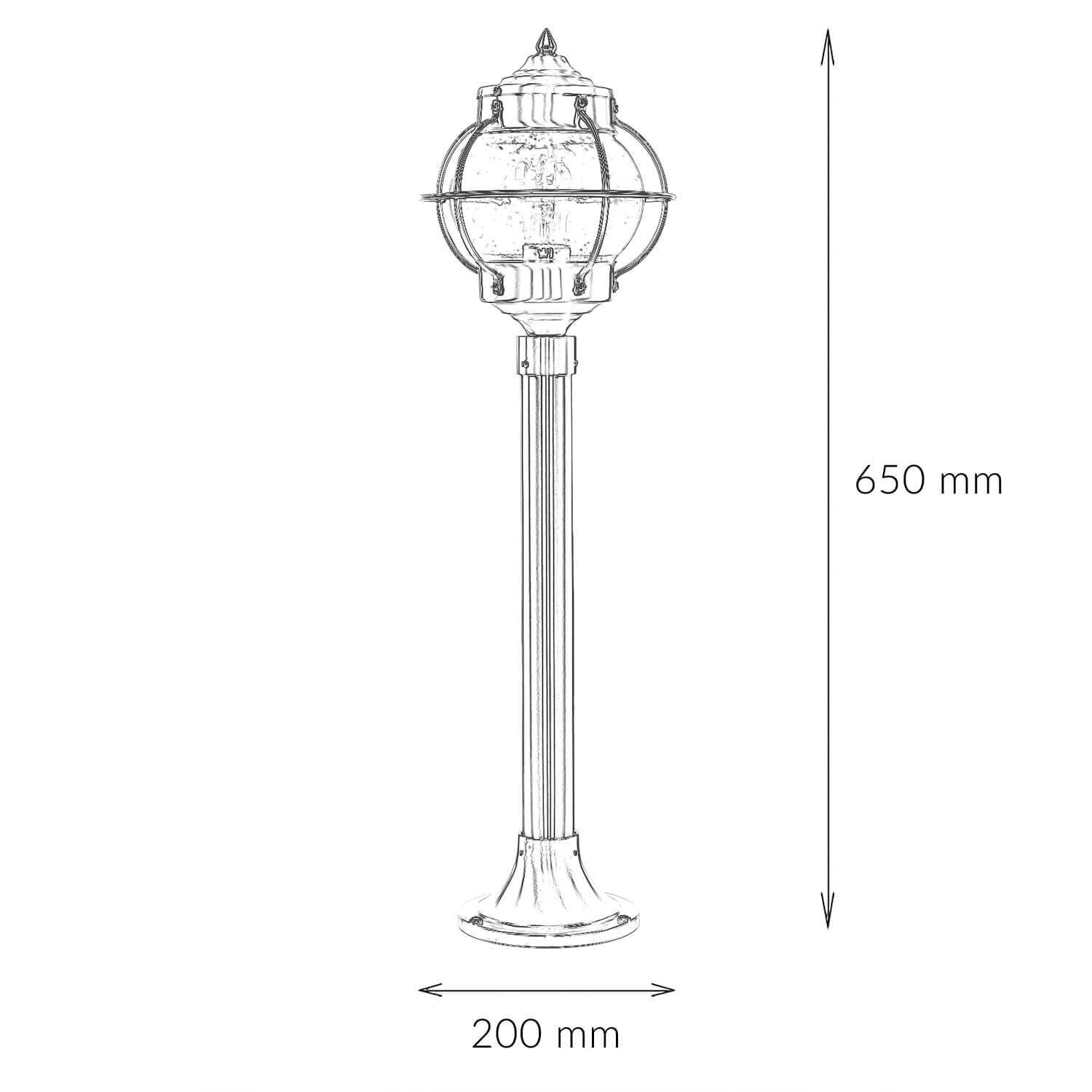 Lampe de jardin laiton H:65cm Maritim résistant aux intempéries