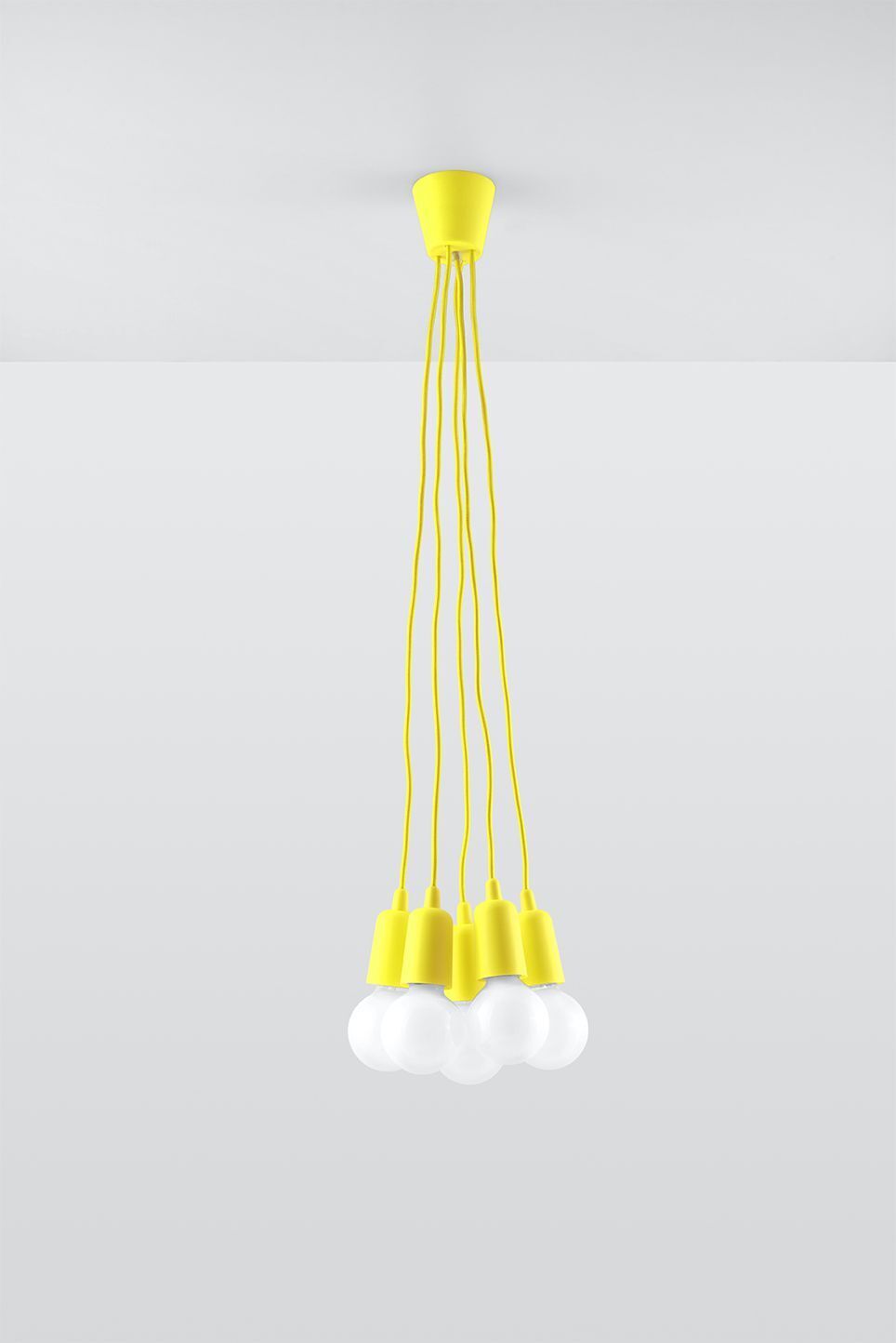 Lampe à suspendre jaune rétro réglable jusqu'à 90 cm pour E27