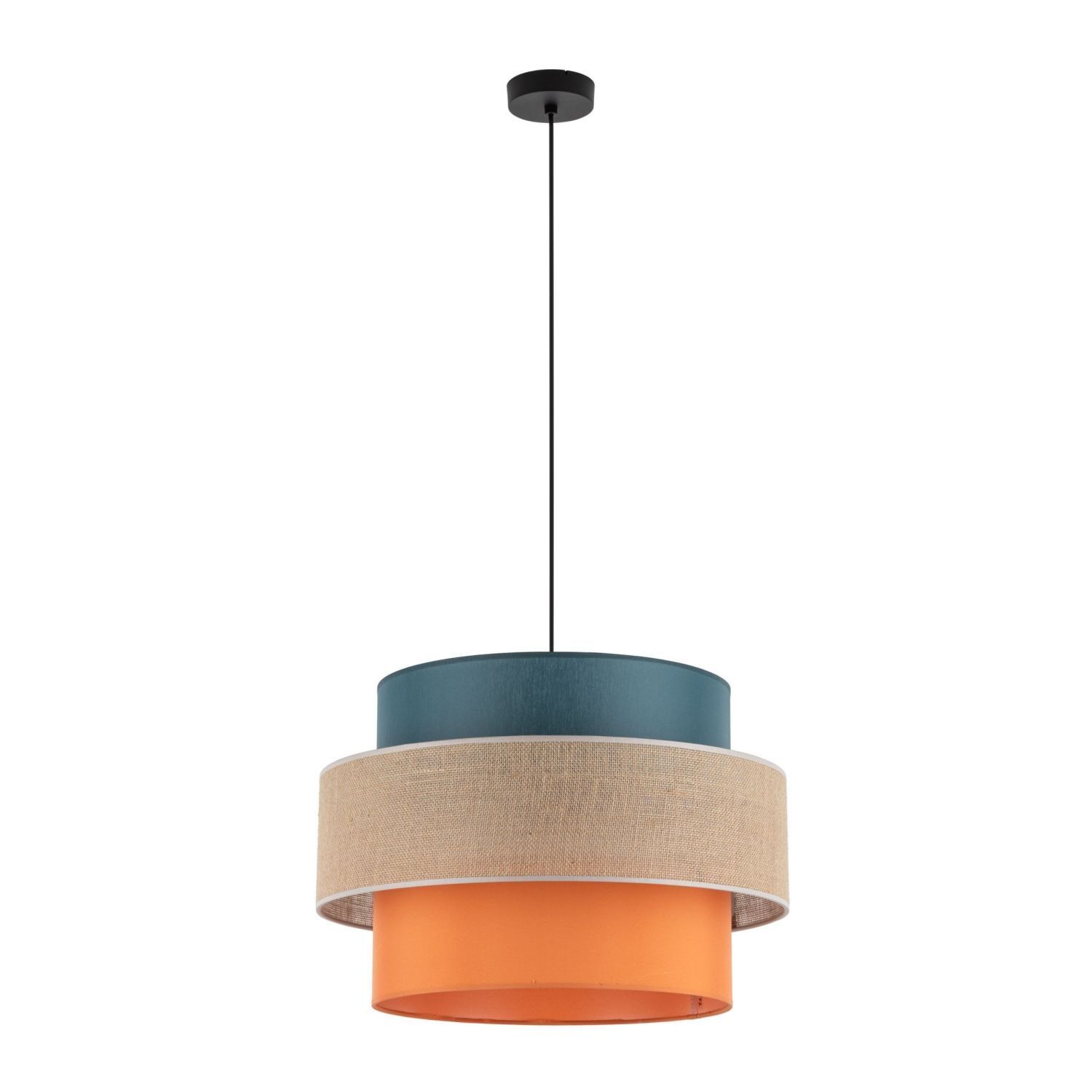 Suspension ronde Ø 50 cm H : max. 160 cm Tissu Jute Coloré E27