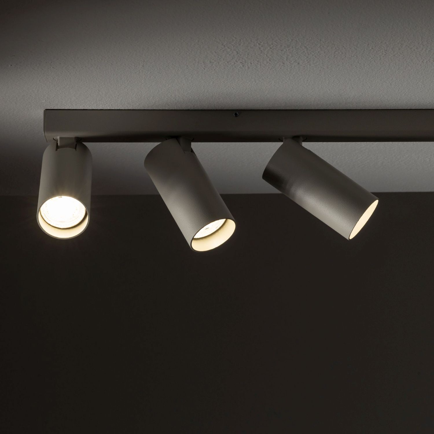 Bewegliche Pendelleuchte Metall Seidengrau GU10 160 cm Deckenkurzleuchte, Wandanstrich, Spotlights, 3er-Set, Schwarze Deckenleuchte
