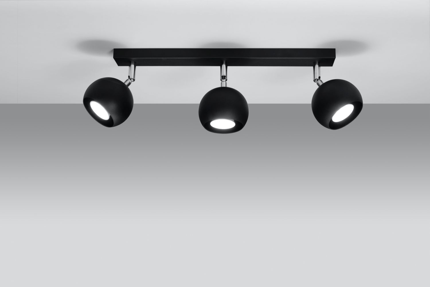Spot de plafond noir L:45cm Rétro FAVONIA montage apparent