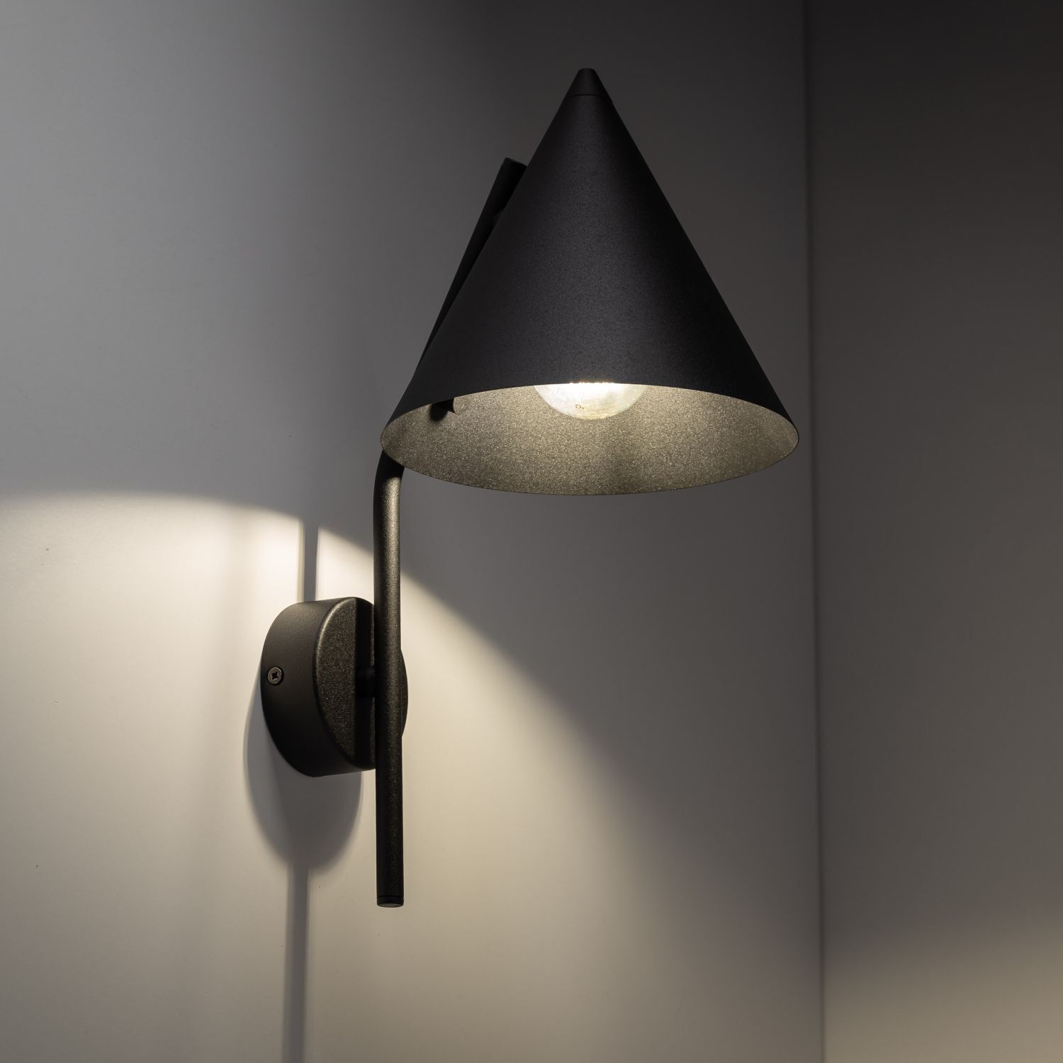 Applique Métal Noir H : 38 cm E27 Design Rétro