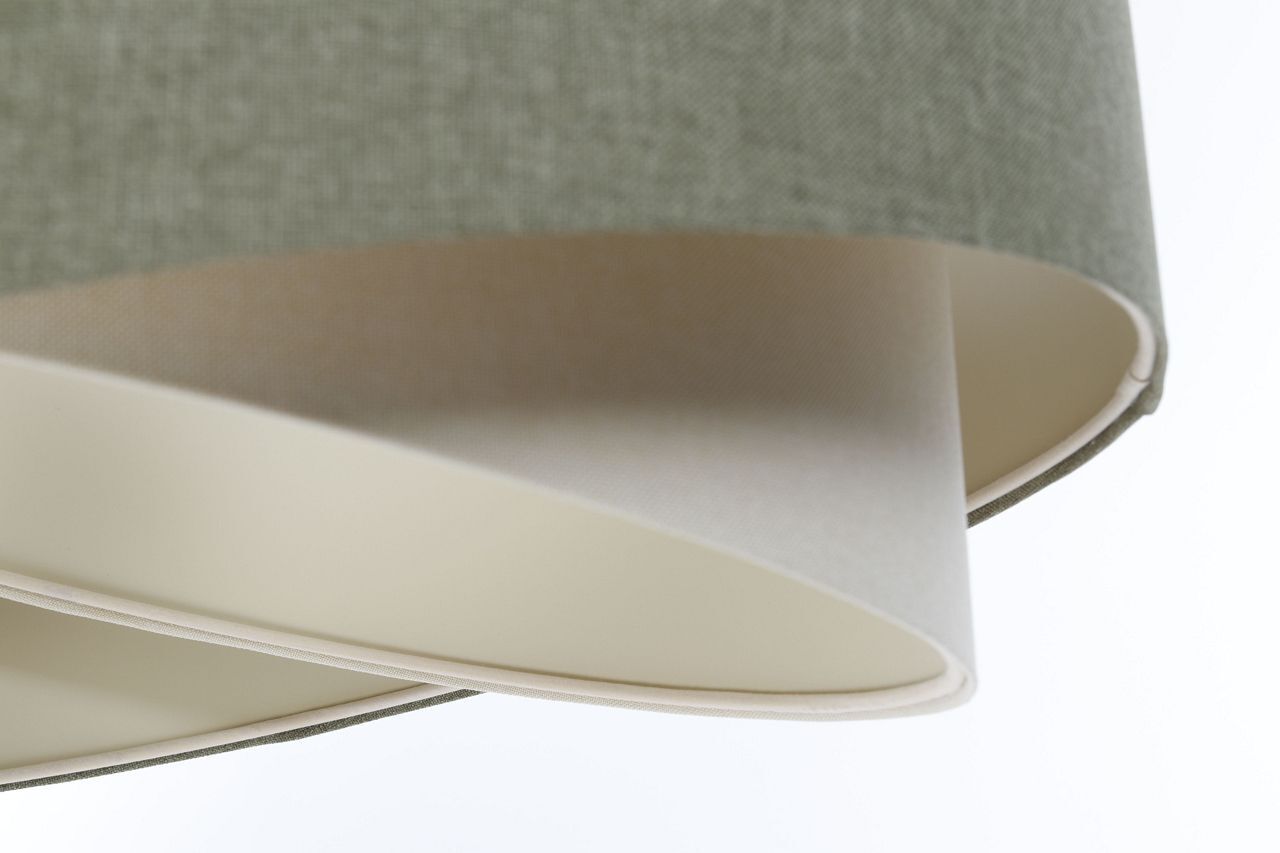 Pendelleuchte Stoff Grün Creme E27 rund Ø 40 cm Modern Lampe, Lampenschirm
