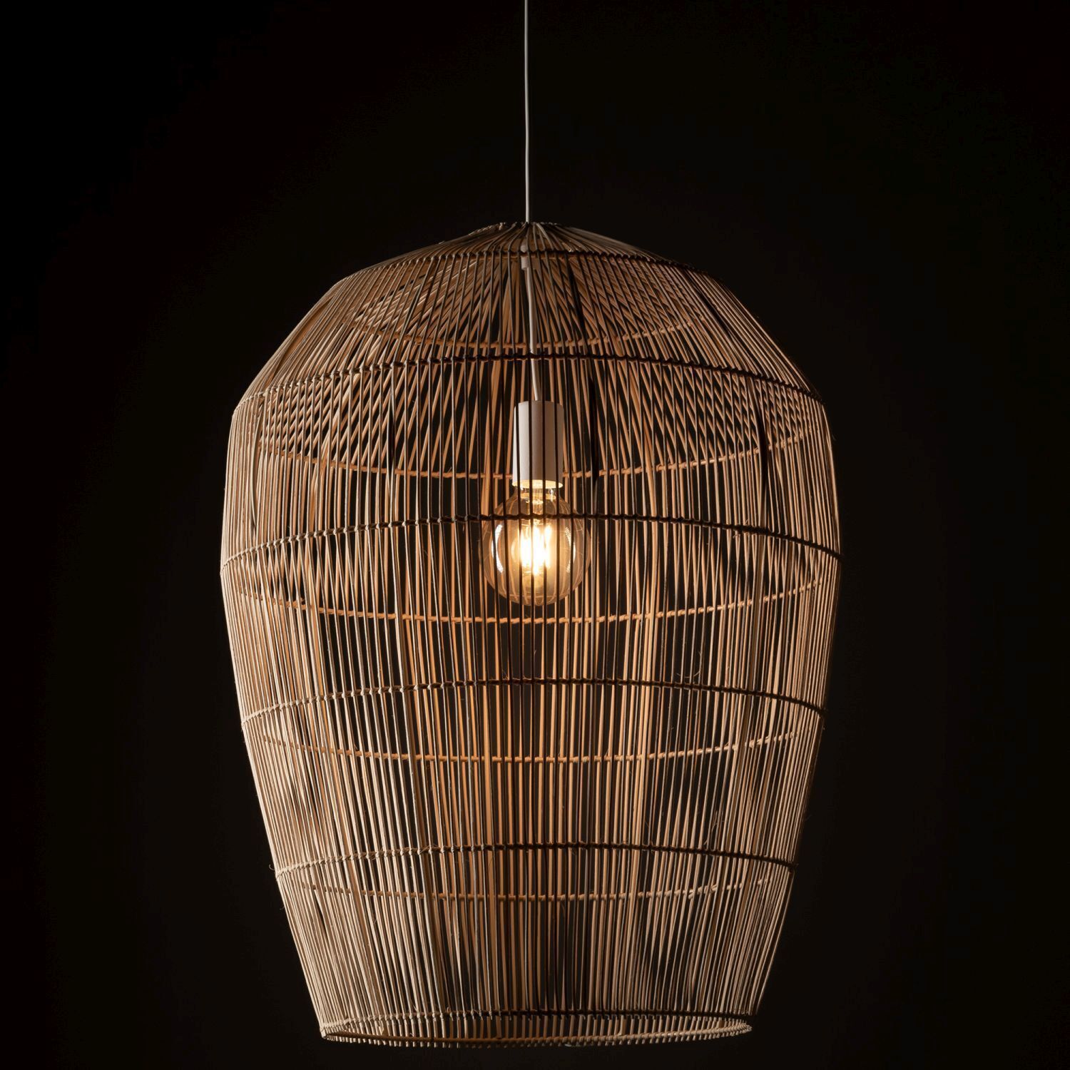Suspension E27 bambou bois naturel Ø53,5 cm réglable Leuchter, Lampe, Lampenschirm