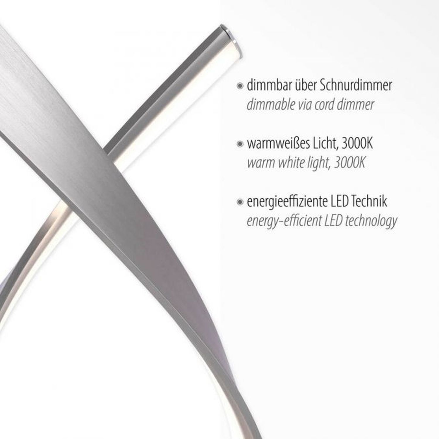 Stilvolle LED Tischlampe in Stahl 3000 K 11 W dimmbar Besteck, Schwert, Waffe, Gabel, Klinge