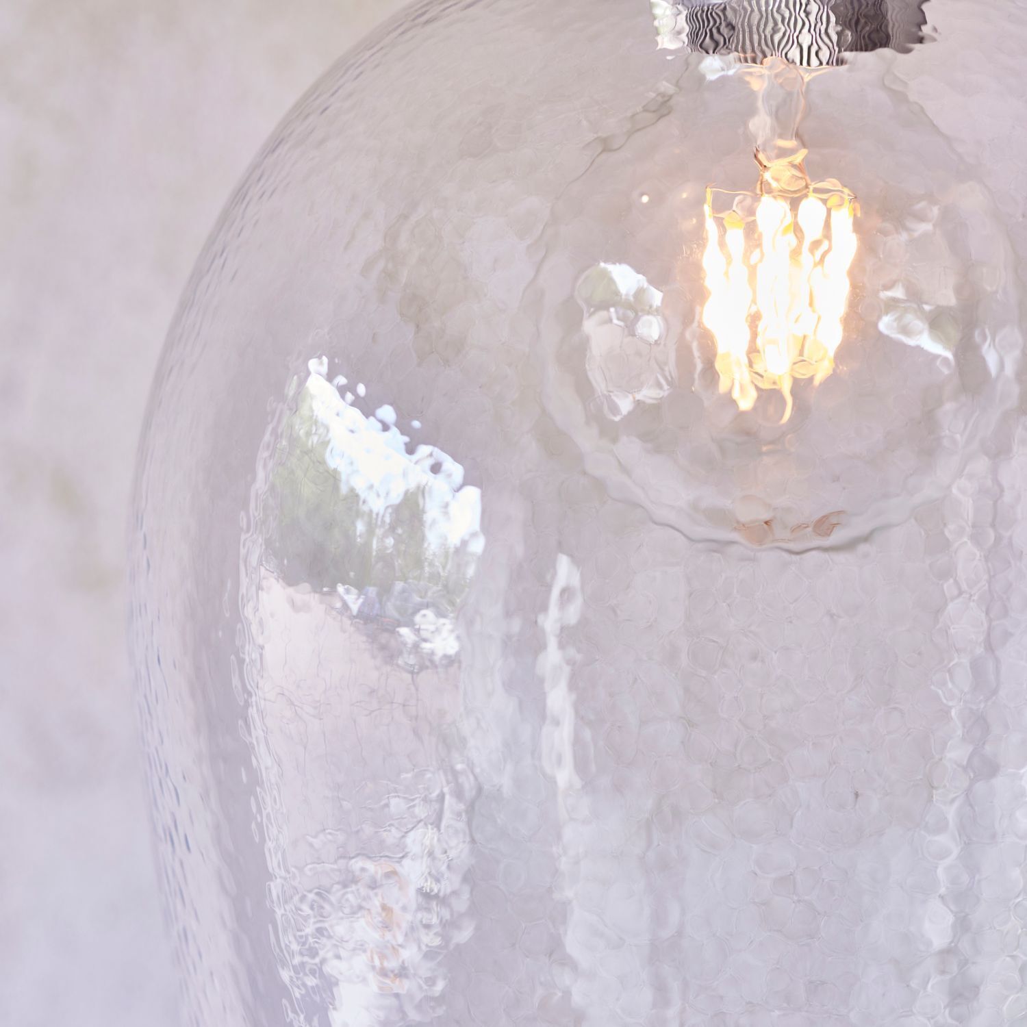 Lampe à suspendre E27 verre métal Ø 25 cm étroit nickel brillant
