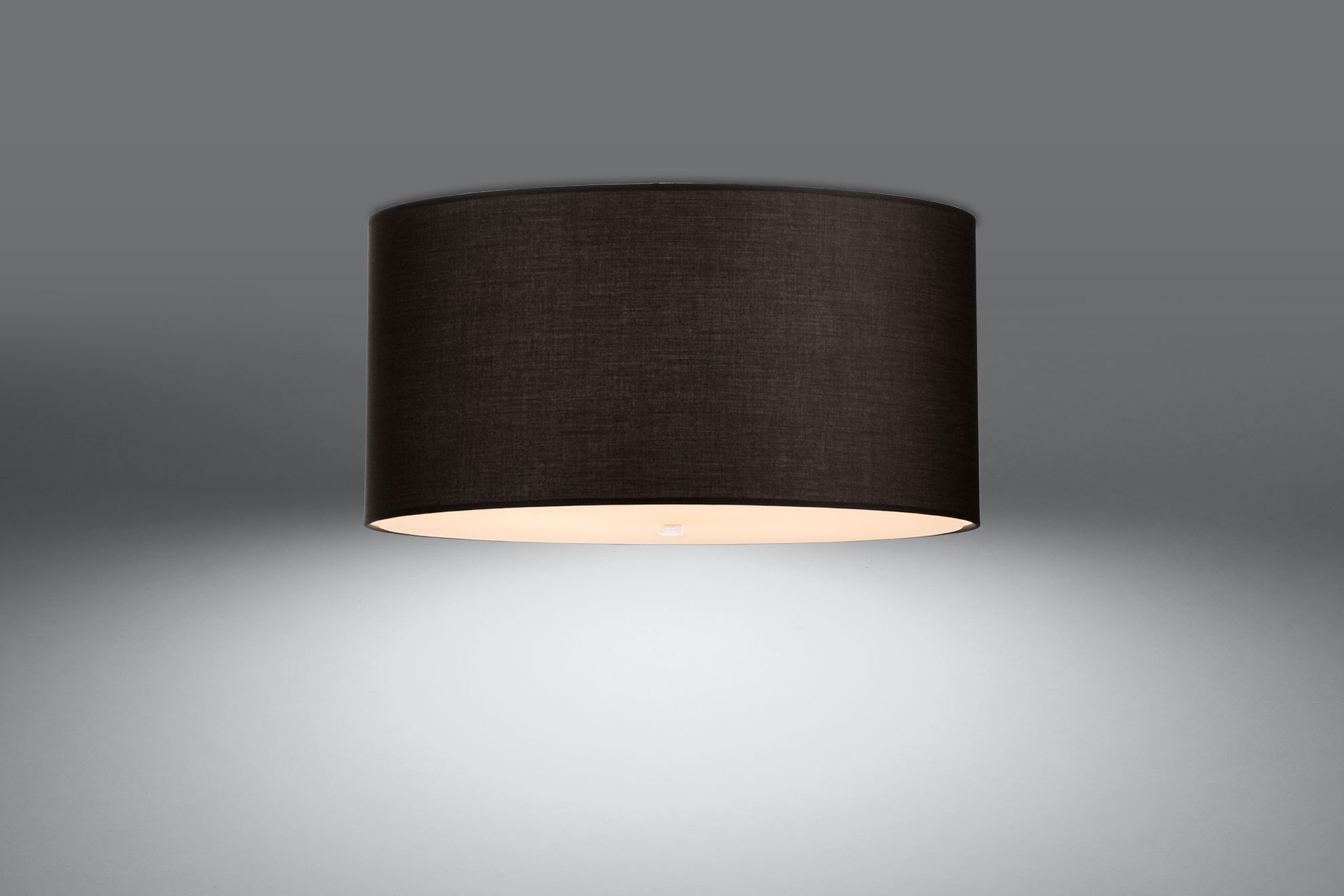 Lampe de plafonnier noir rond Ø 50 cm tissu verre 5x E27