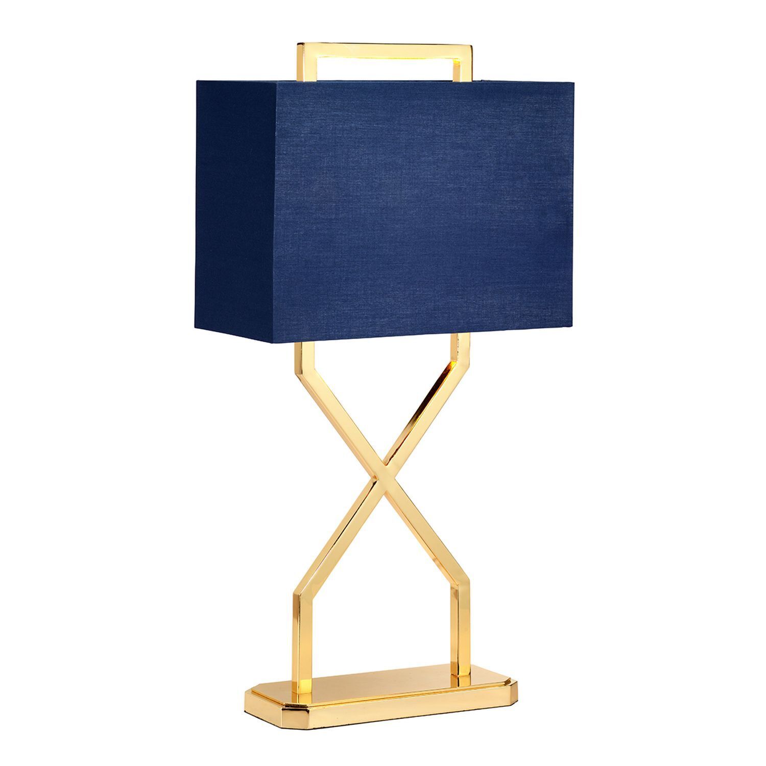 Lampe de table Abat-jour en tissu bleu or 68 cm de haut E27