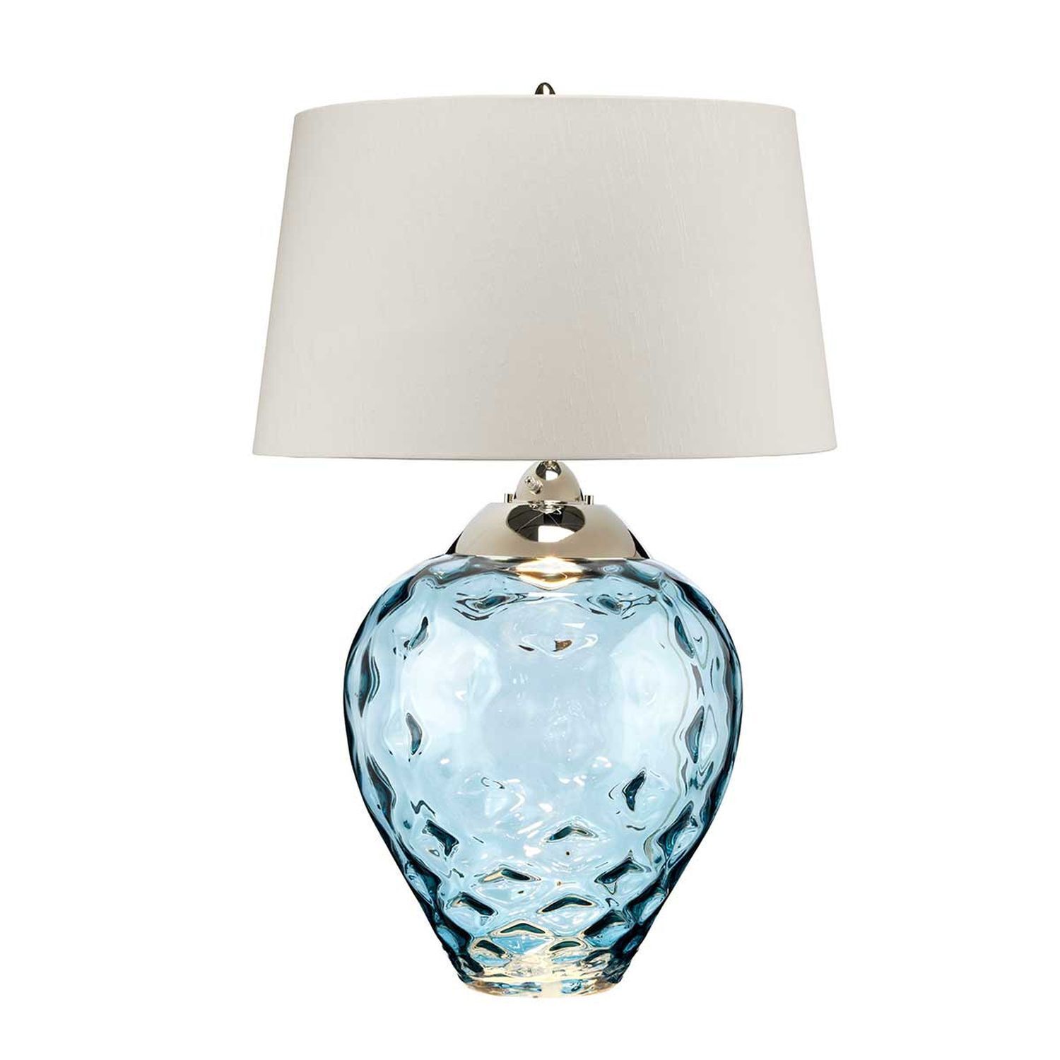 Lampe de table bleu taupe 71,5 cm E27 pied éclairé LED GU10