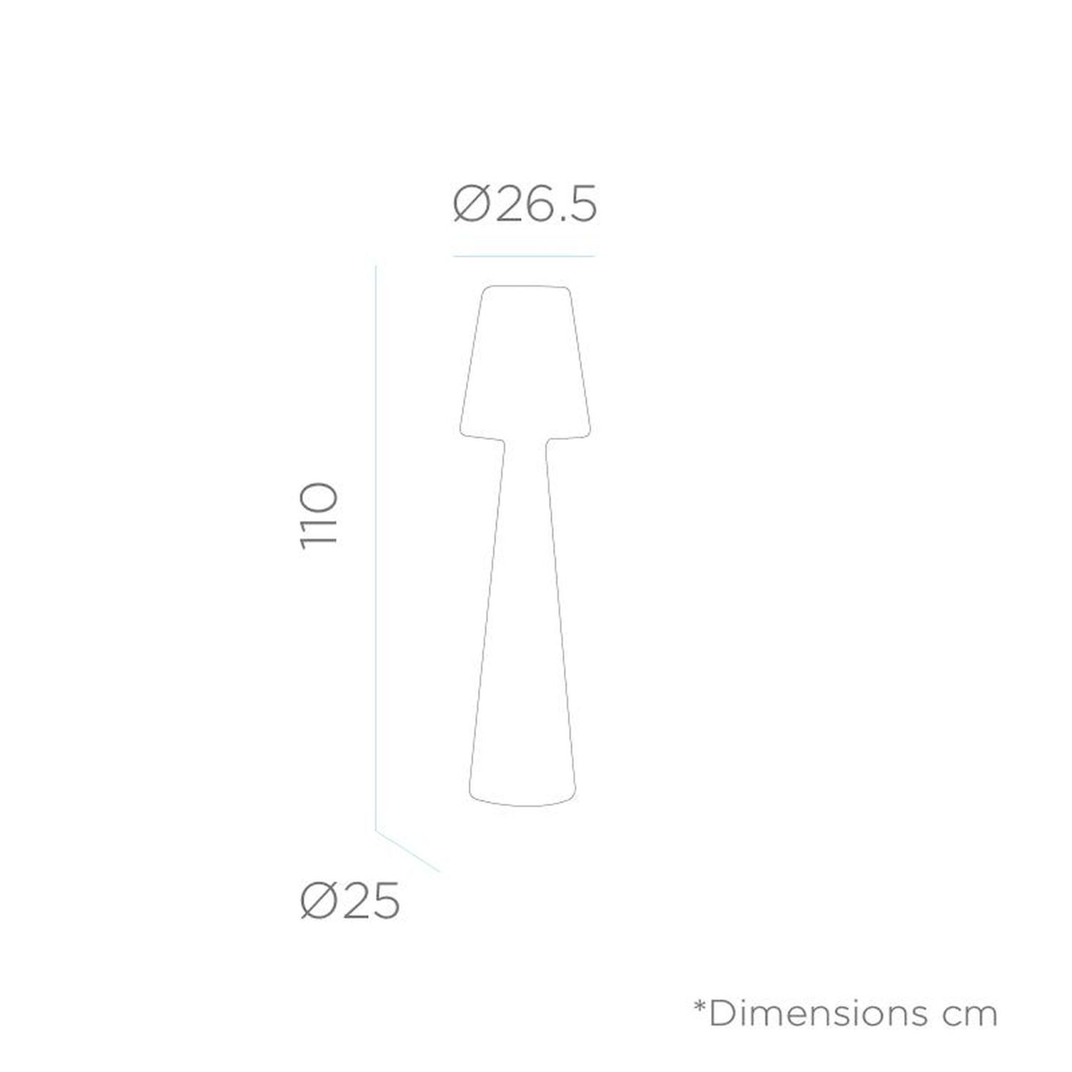 Lampadaire LED extérieur 110 cm IP65 Batterie Variateur de couleurs RGBW