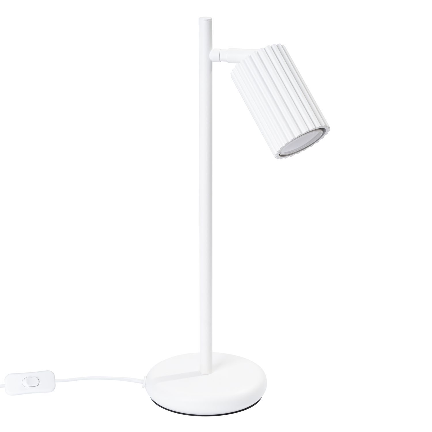 Lampe de bureau Blanc Métal H : 43 cm orientable GU10 Lampe, Tischlampe, Lampenschirm