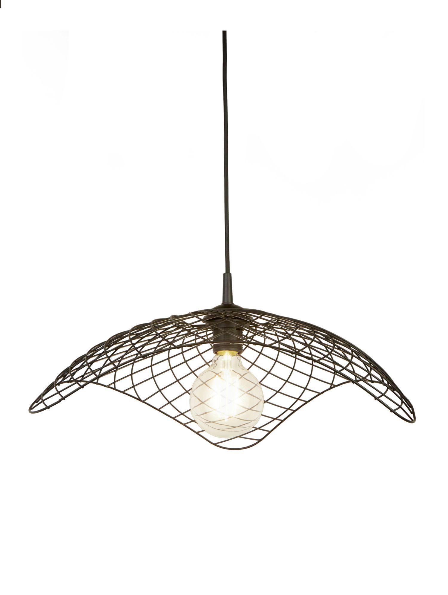 Suspension Métal Noir Ø 53 cm Fil Abat-jour