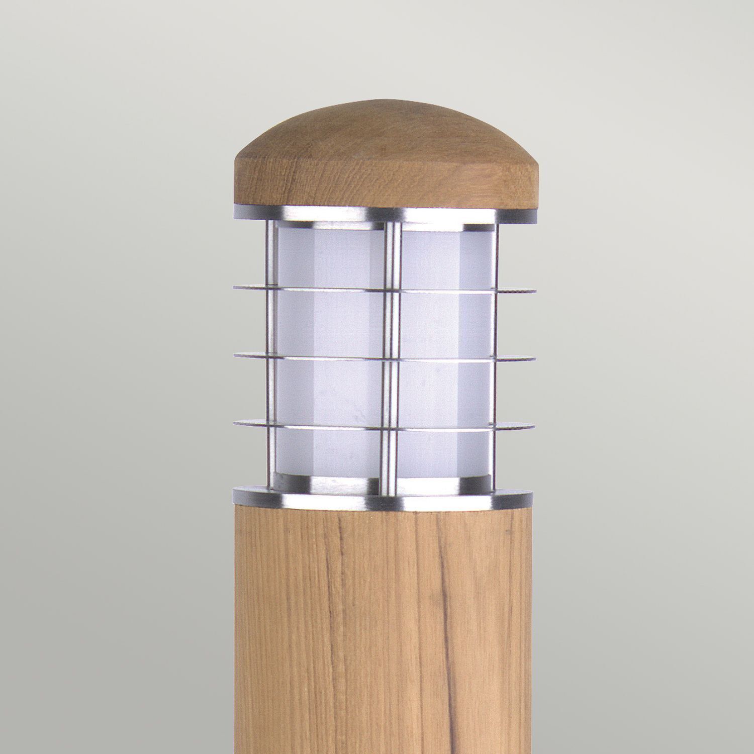 Borne lumineuse extérieure acier inoxydable bois 67cm Nordic IP55