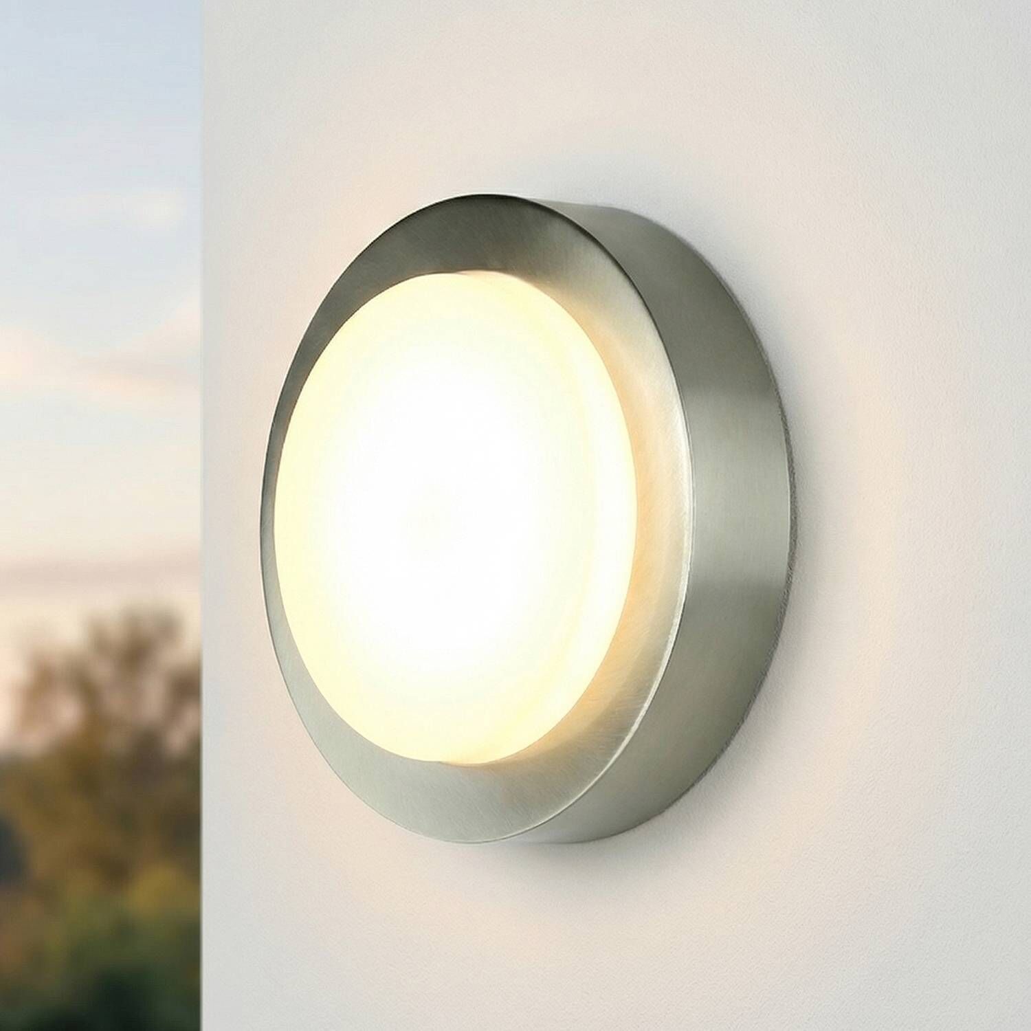 Applique LED extérieure acier inoxydable IP44 3000 K ronde Ø 20 cm