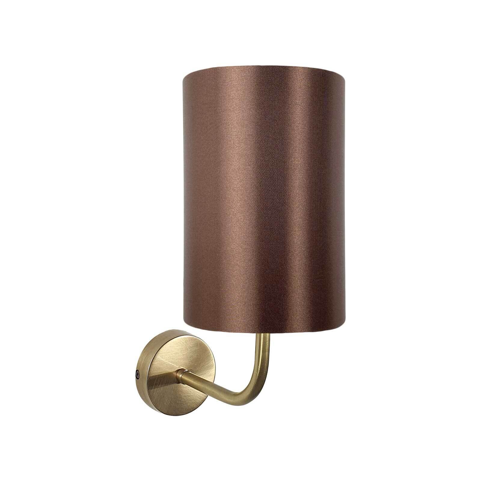 Applique E27 en bronze clair marron H : 33 cm Tissu laiton