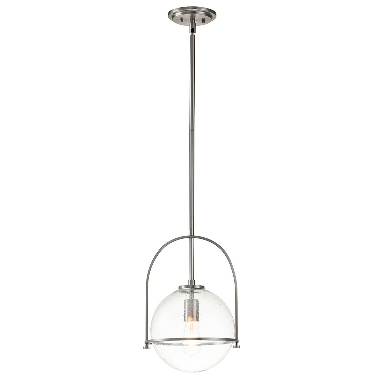 Lampe à suspendre verre métal E27 D : 28,9 cm rond Vintage