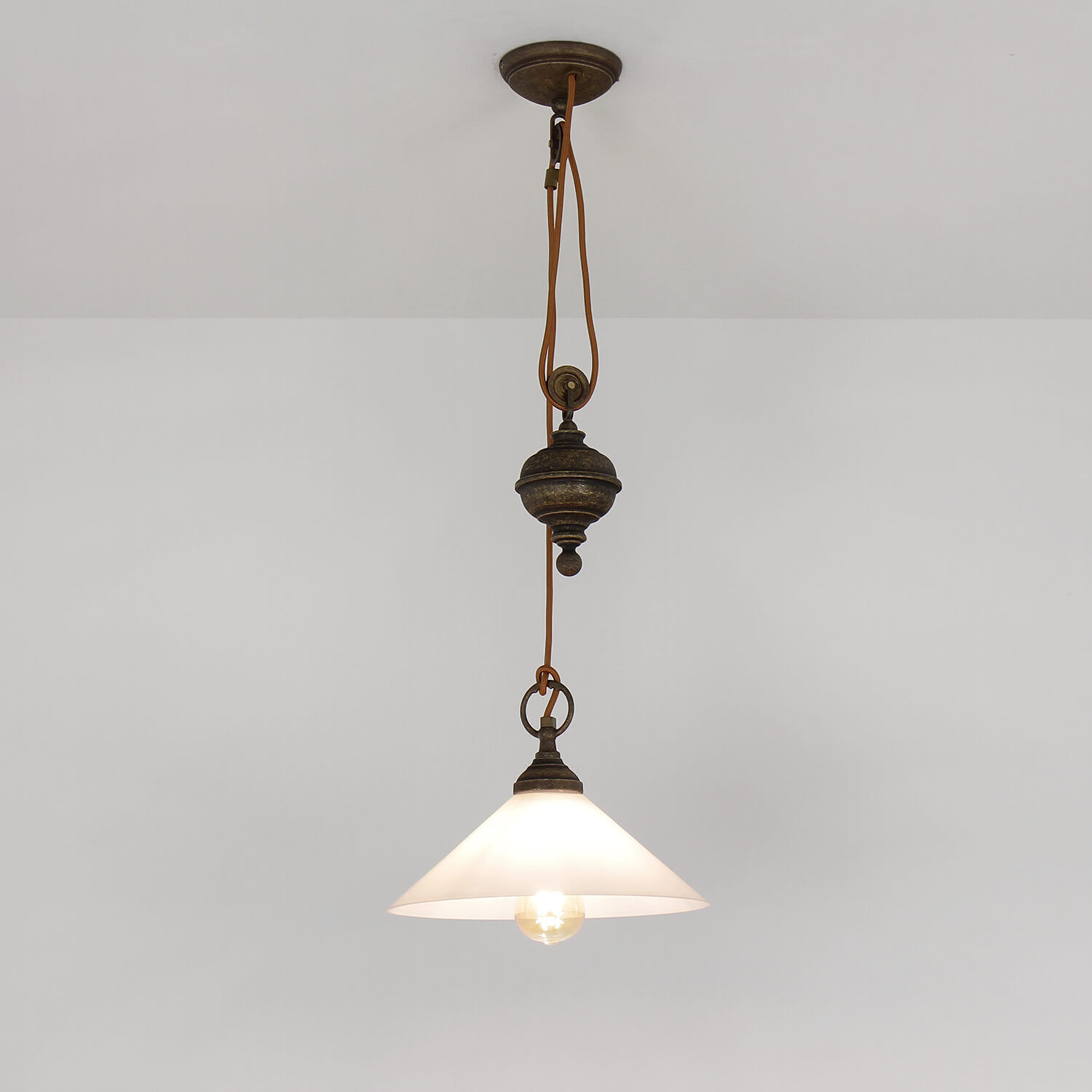 Suspension Réglable en hauteur en laiton véritable Deckenleuchte, Leuchte, Lampe