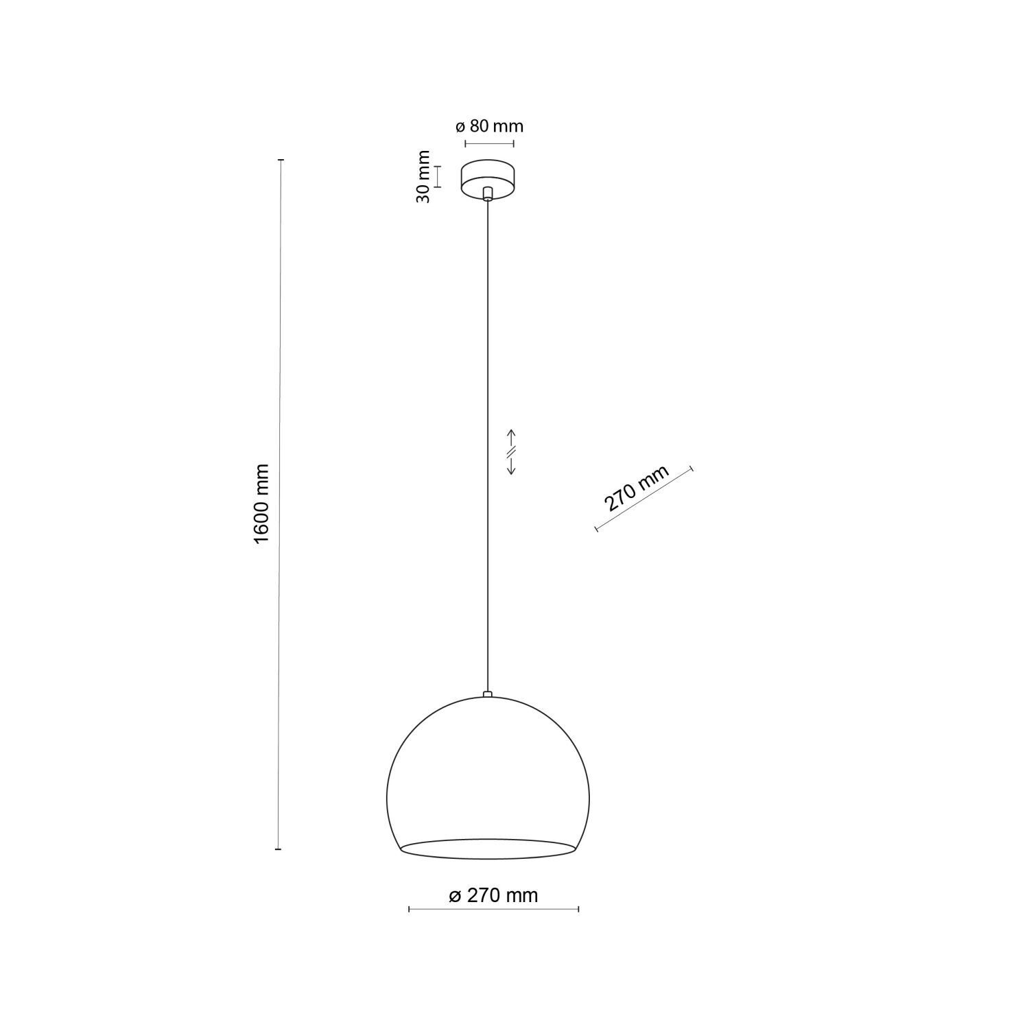 Lampe à suspendre Métal Beige Boule Abat-jour rond Ø 27 cm E27