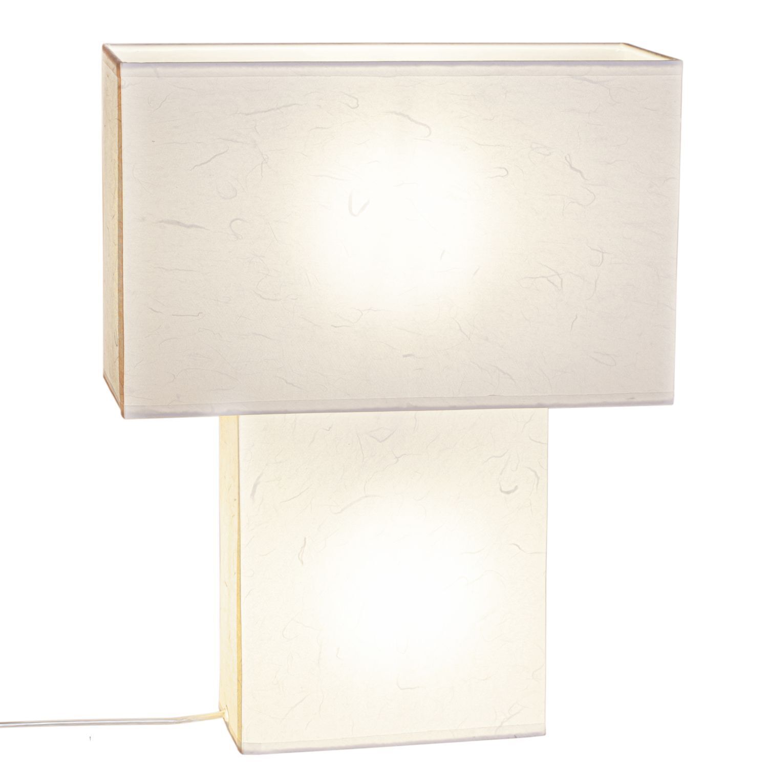 Lampe de table blanc papier métal hauteur 40 cm 2x E27