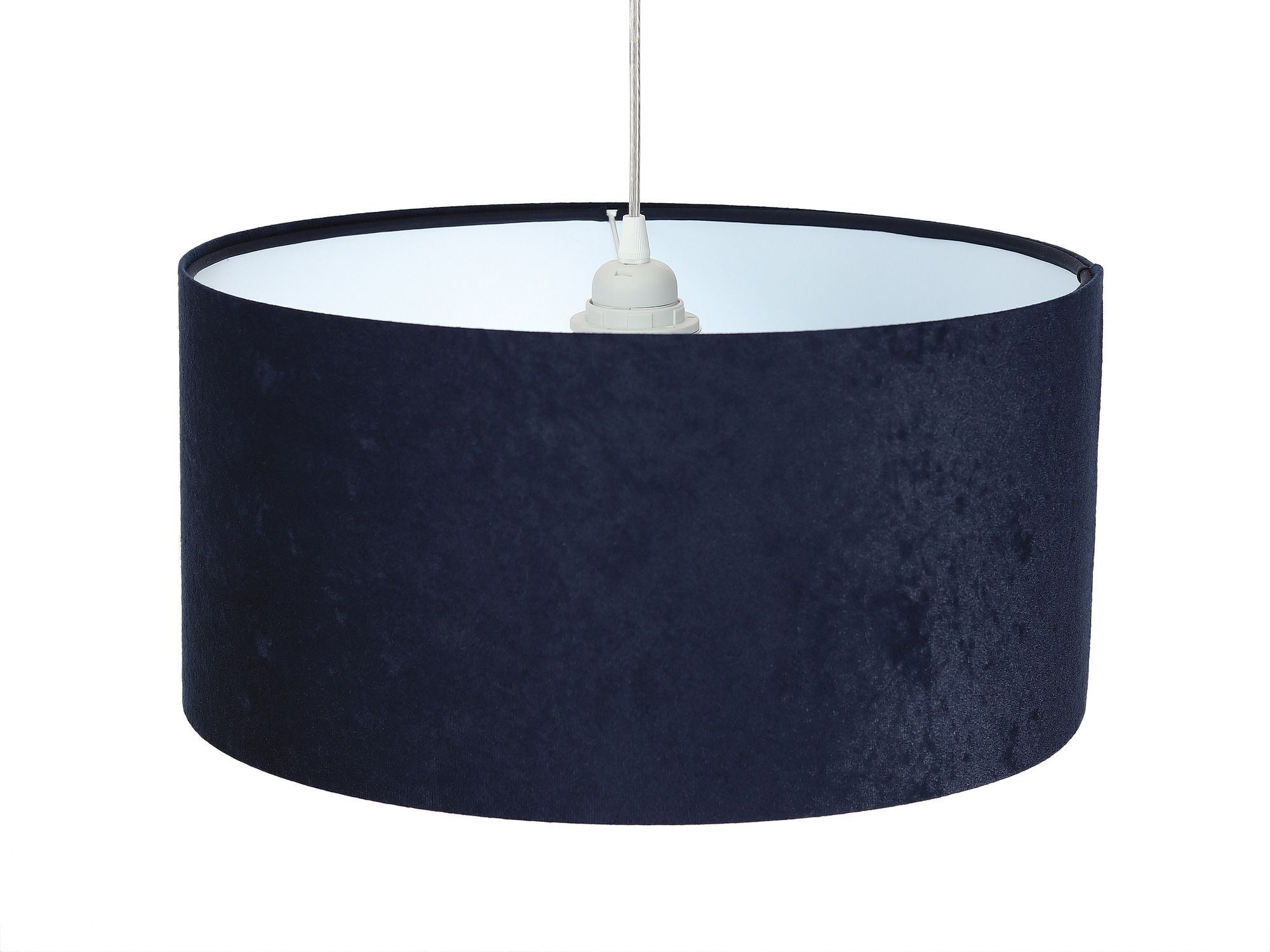 Pendelleuchte AIMEE Dunkelblau Weiß Retro rund Lampe, Lampenschirm