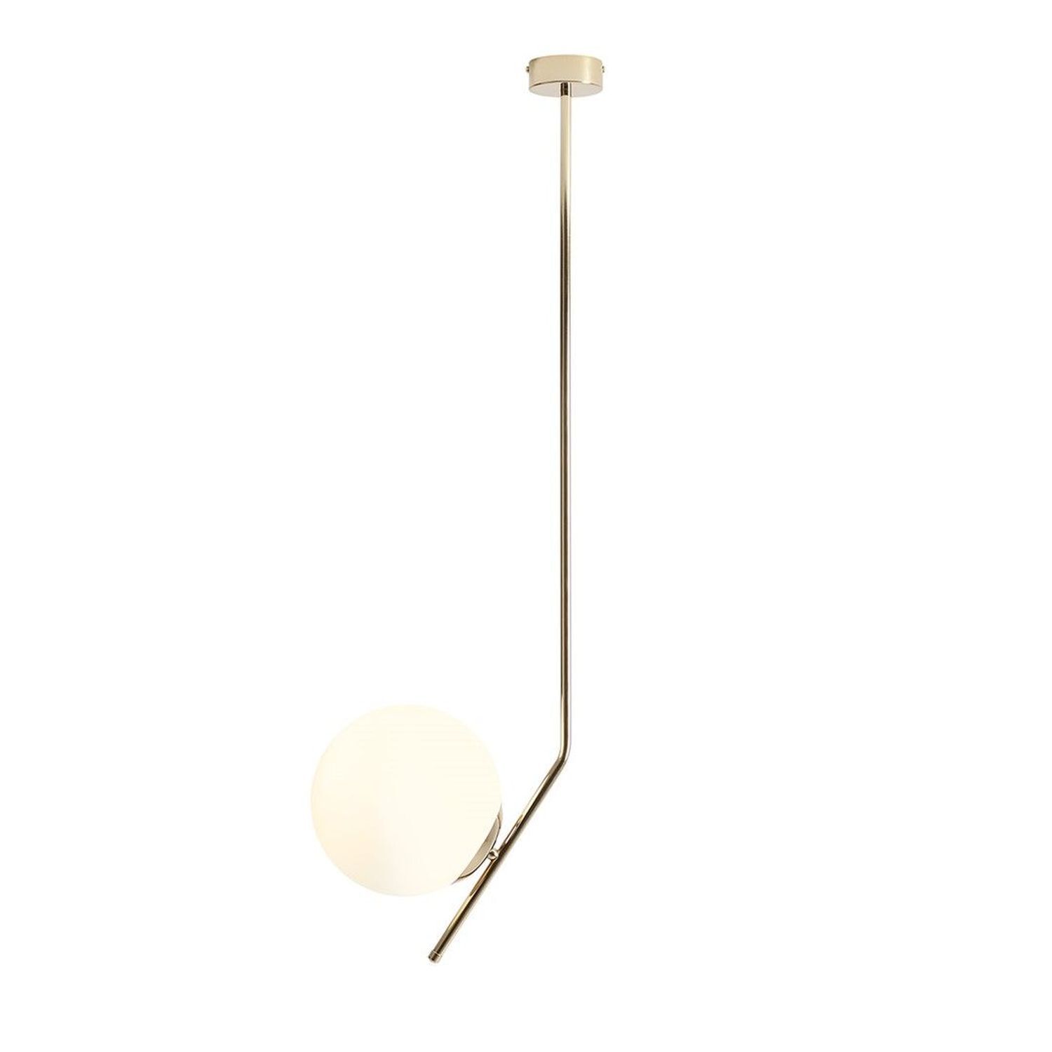 Grande lampe de plafond verre métal en or boule H:95 cm E27