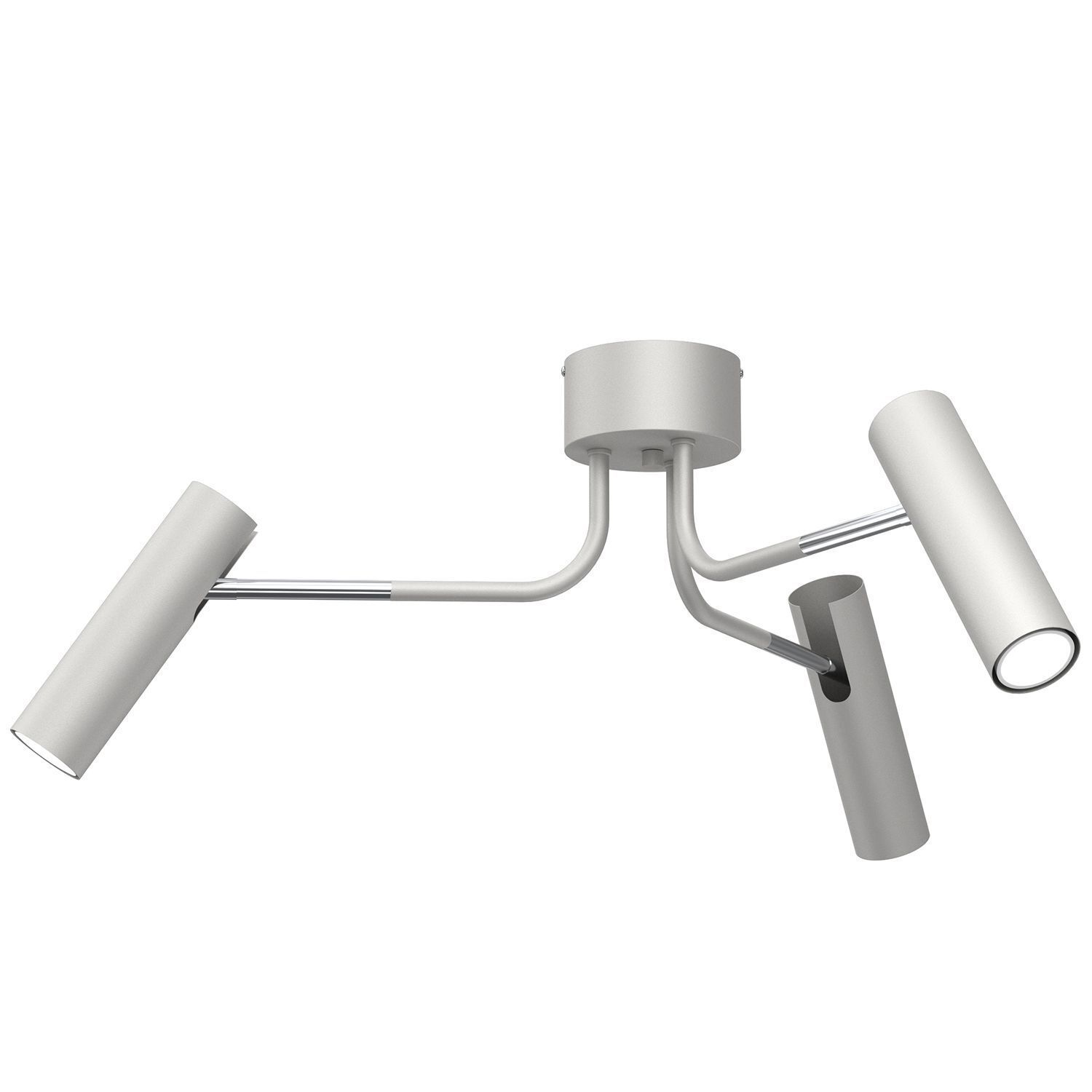 Spot de plafond Métal Gris Chrome H:27 cm 3-flamme flexible