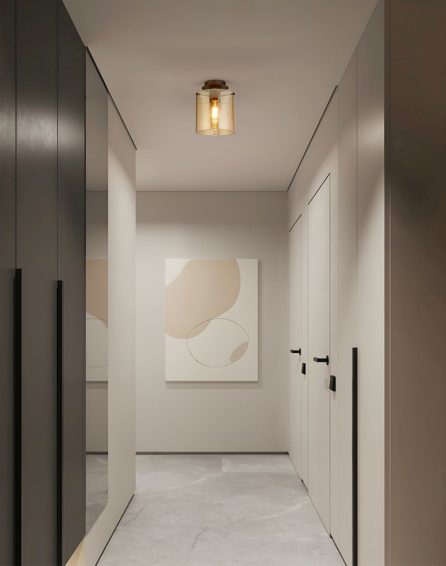 Flur, Schränke, Interior, Beleuchtung, Kunstdruck